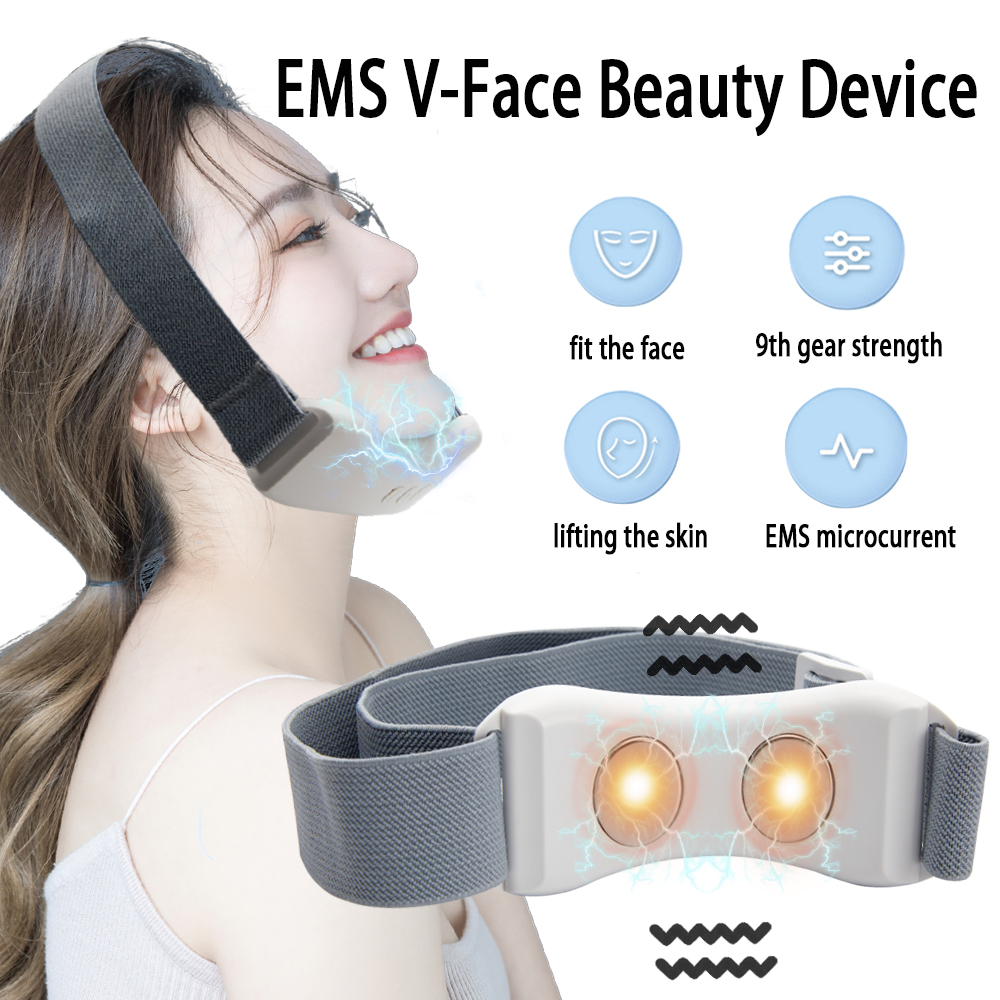 Best of EMS Microcurrent V Face Instrument Double Chin Remover Lifting Vibration Hot Compress Facial Massager Facial Lifting Skin Care Reviews & Tips