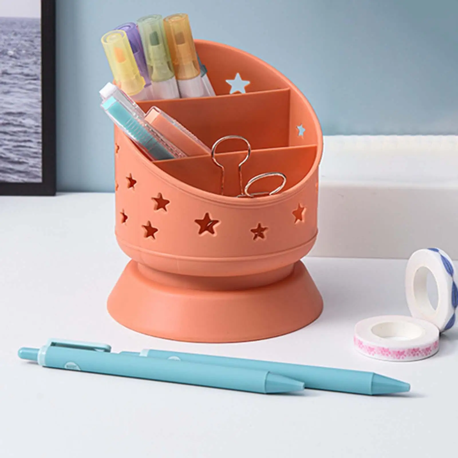 Pen Holder Makeup Brush Bucket Large Capacity Multipurpose Cosmetics Storage Box Stand Living Room Study Bedroom Office Home