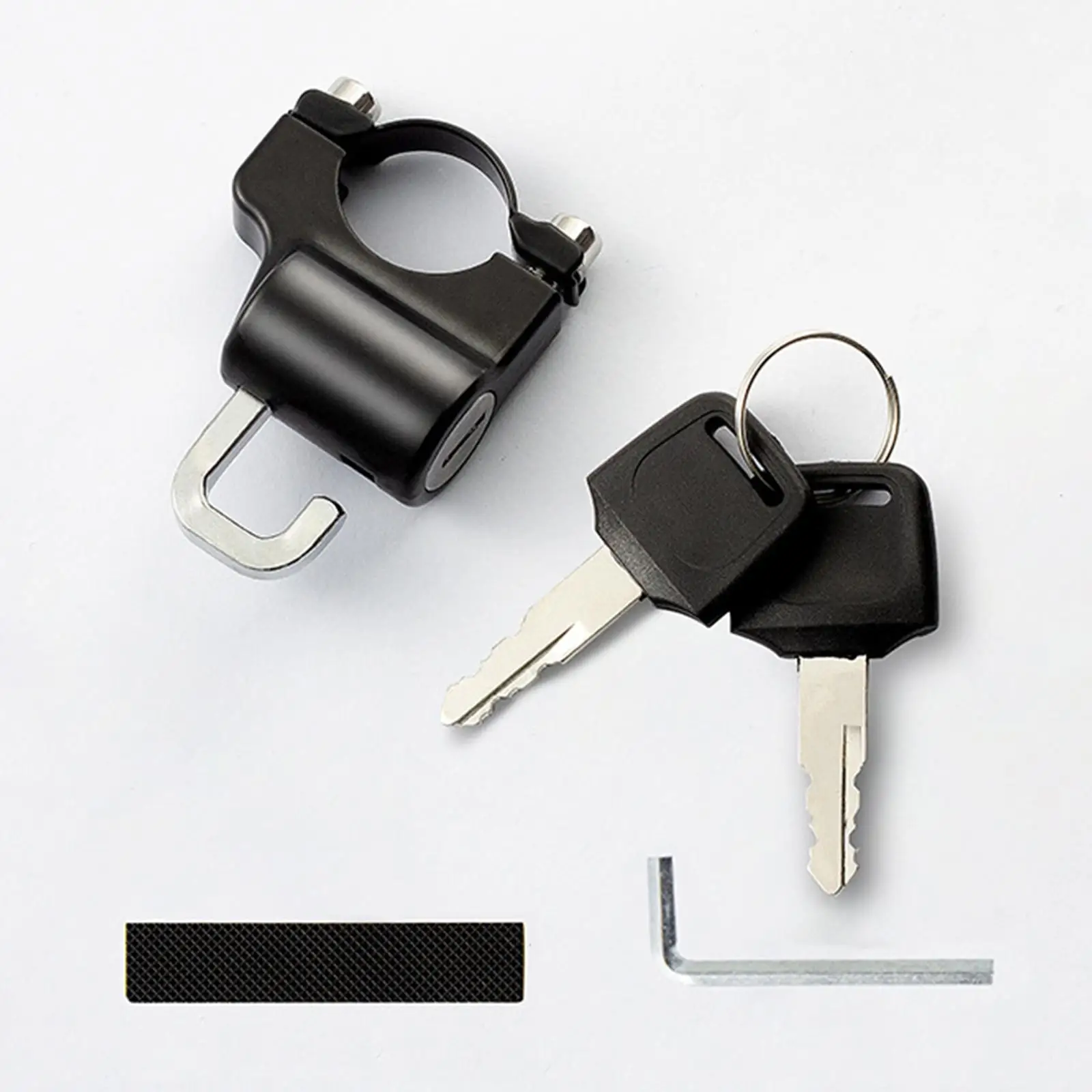 1Pc Universal Motorcycle Motorbike Helmet Lock Metal 22mm Black with 2 Keys Set 