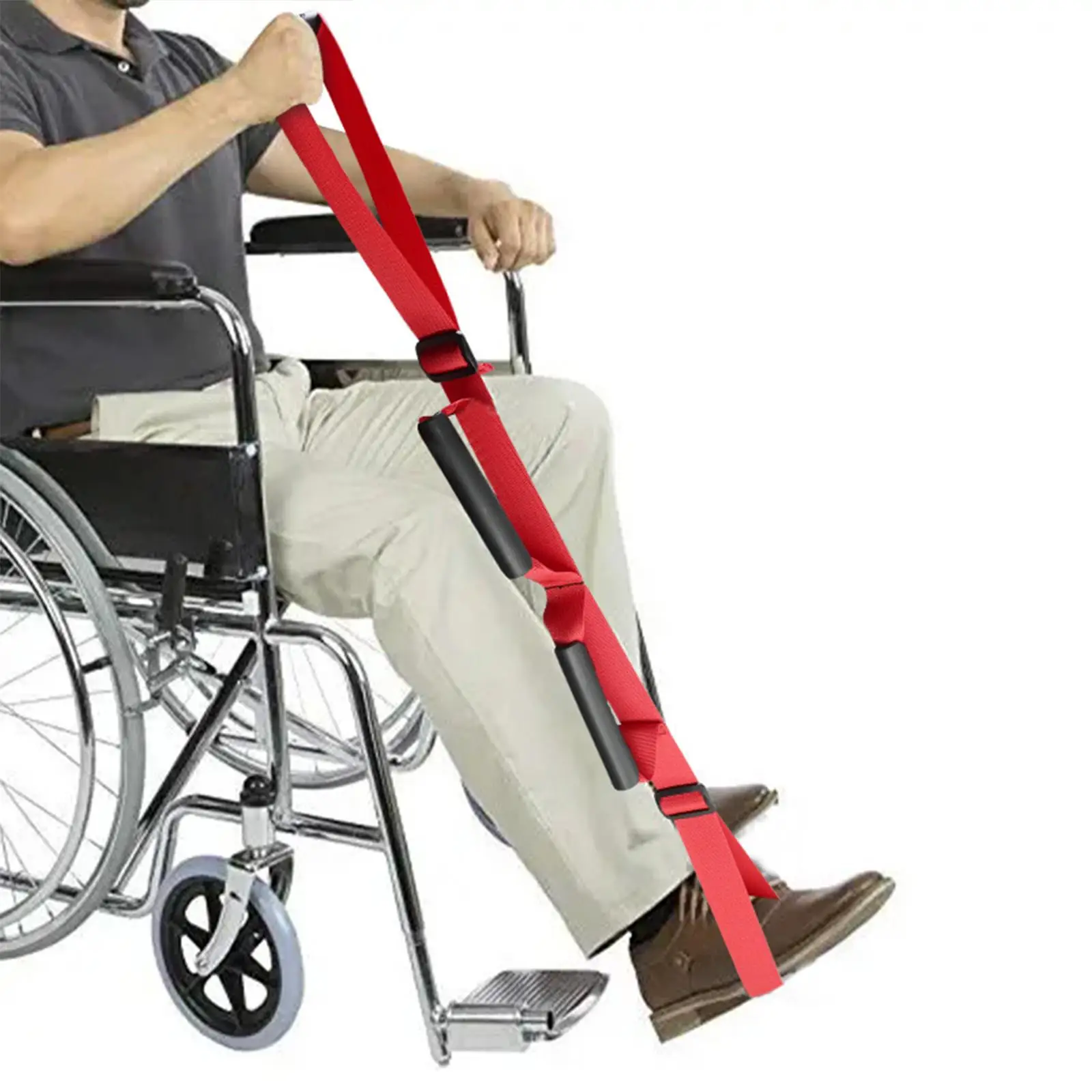 35inch Long Leg Lifter Strap Leg Lifter Assist Durable Adjustable Portable Foot Loop for Elderly People with Limiting Mobility