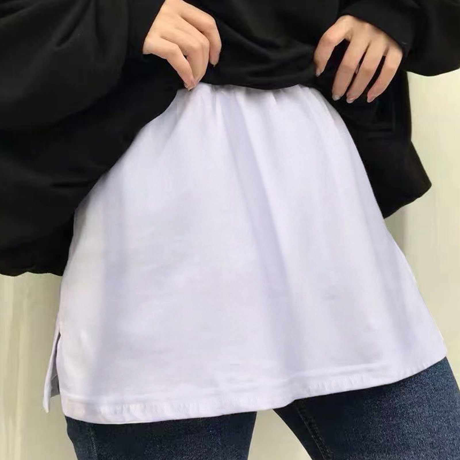 Title 9, Skirt Women Cotton White Black Fake Shirt Tail ...