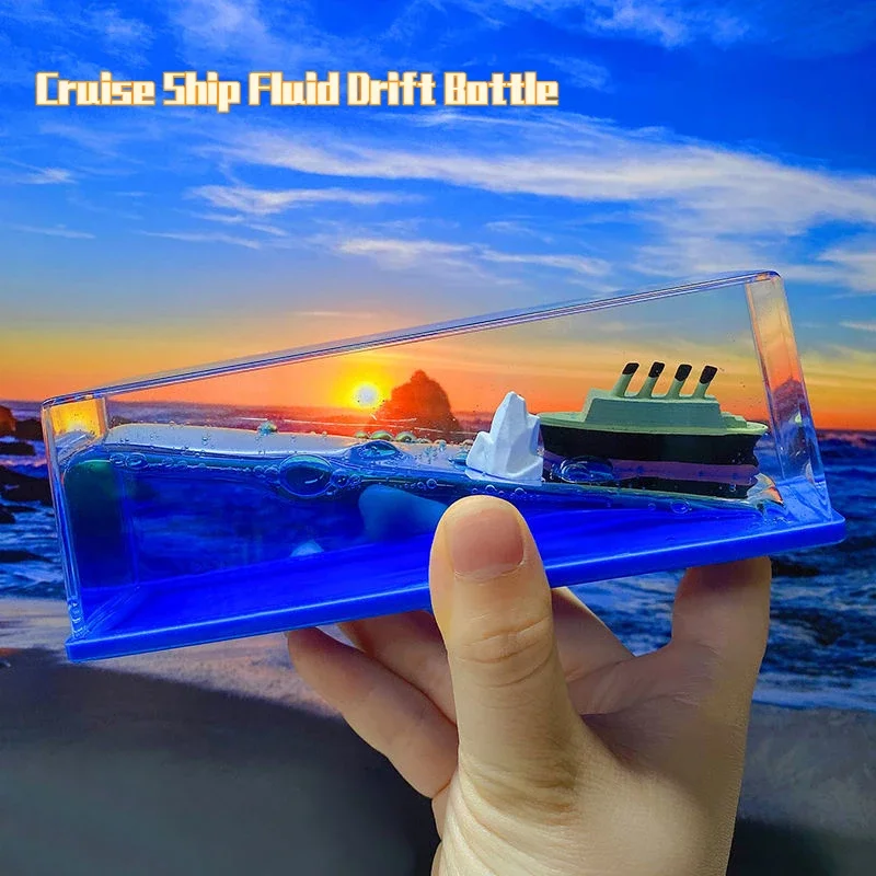 Cruise Ship Decoration Toy Fluid Drift Bottle Titanic Creative Ship Sea
