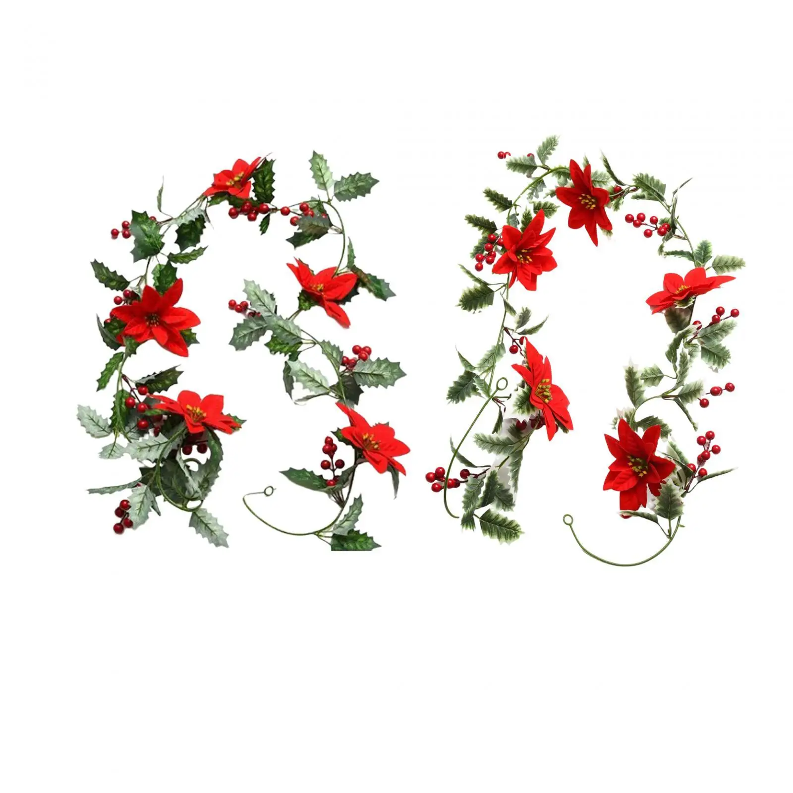 Christmas Garland with Lights Christmas Flower Garland for Party New Year