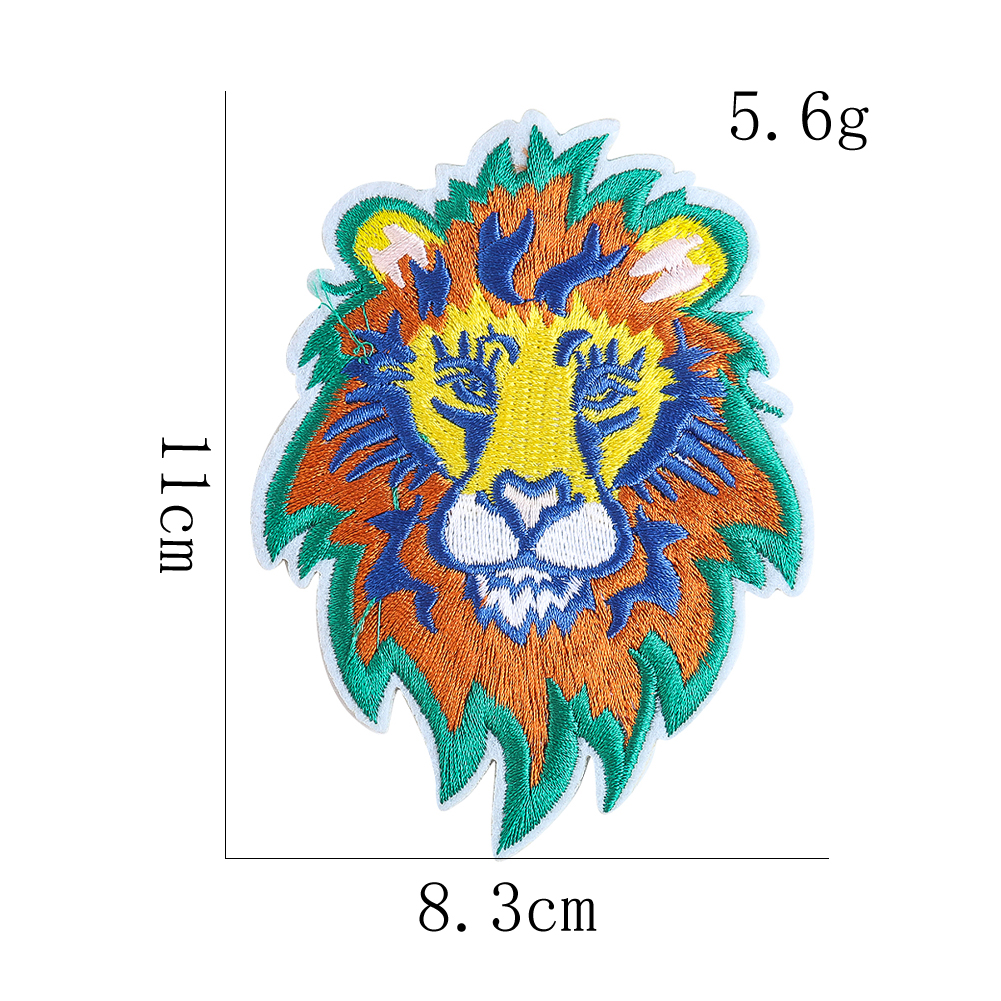 Rinbow King LionAnimal Stickerei Hot Melt Kleber Eisen auf Patches Jeans Nähen Stoff DIY Applikation Patchwork Wild LIFE im Freien – Detail 1