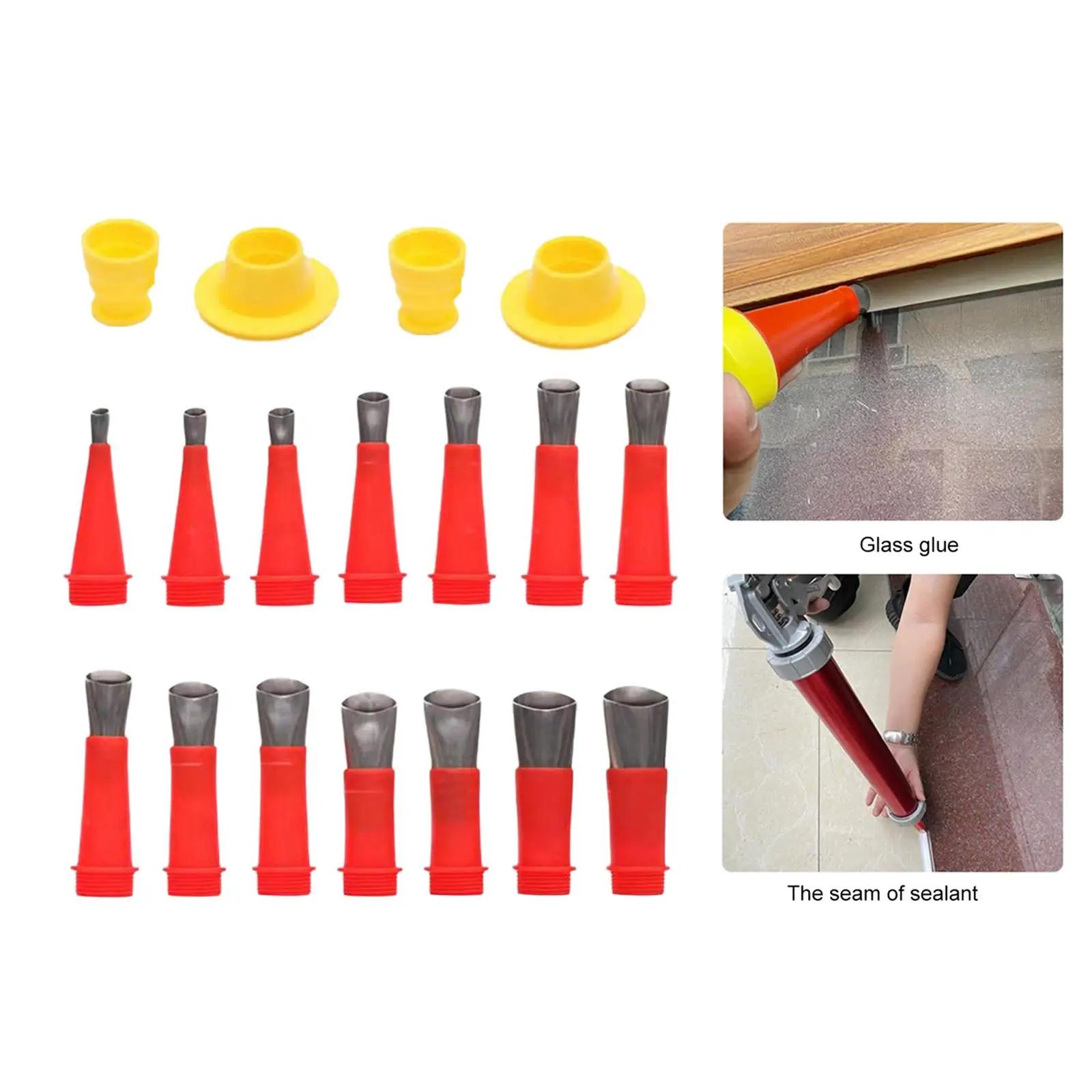 18 Pieces Perfect Caulking Finisher Tool Kit Nozzle Stainless Set Great Tools Reuse Glue for Kitchen Window Sink Joint Bathroom