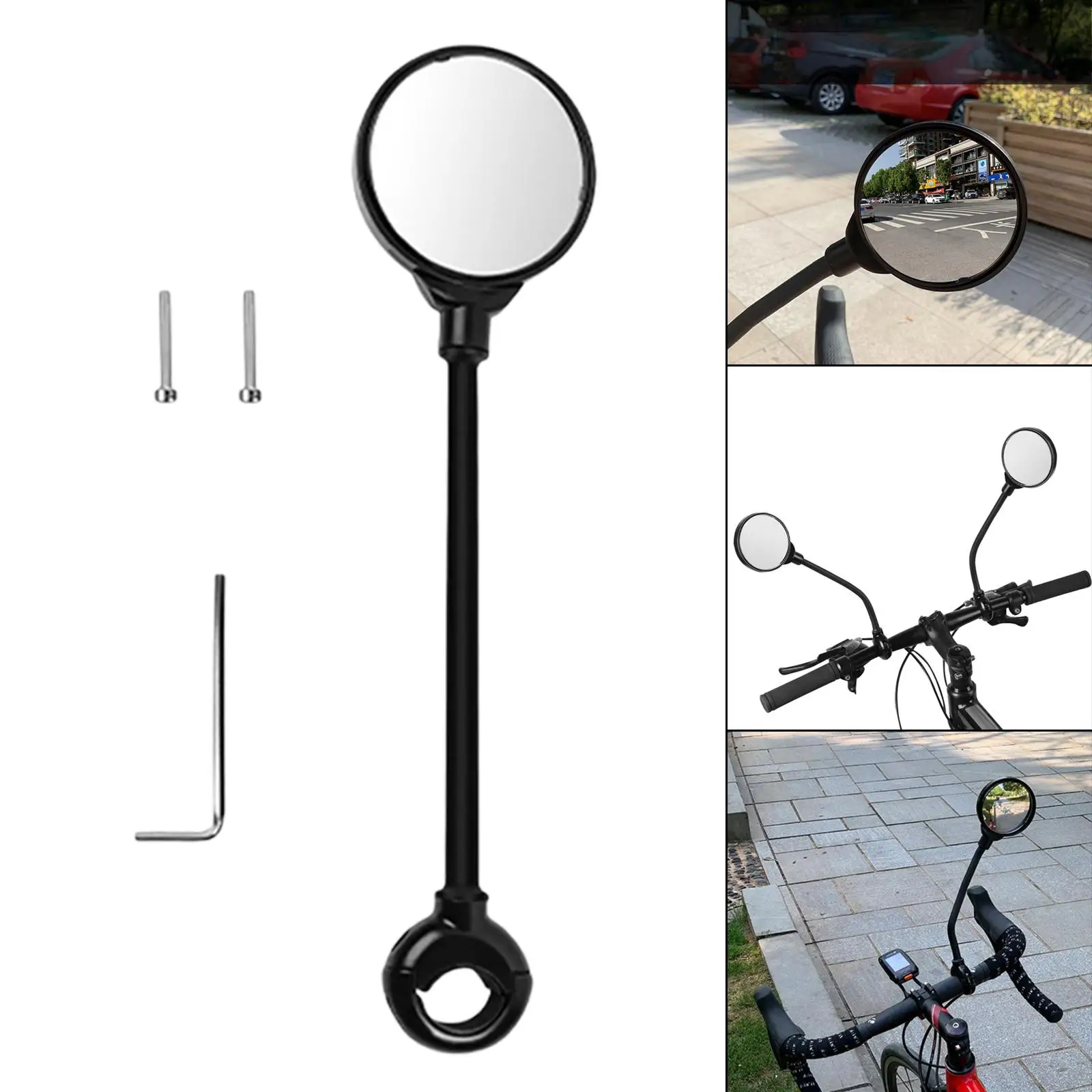 Bicycle Rear View Mirror 360 Rotatable Adjustable Left Right Back Sight