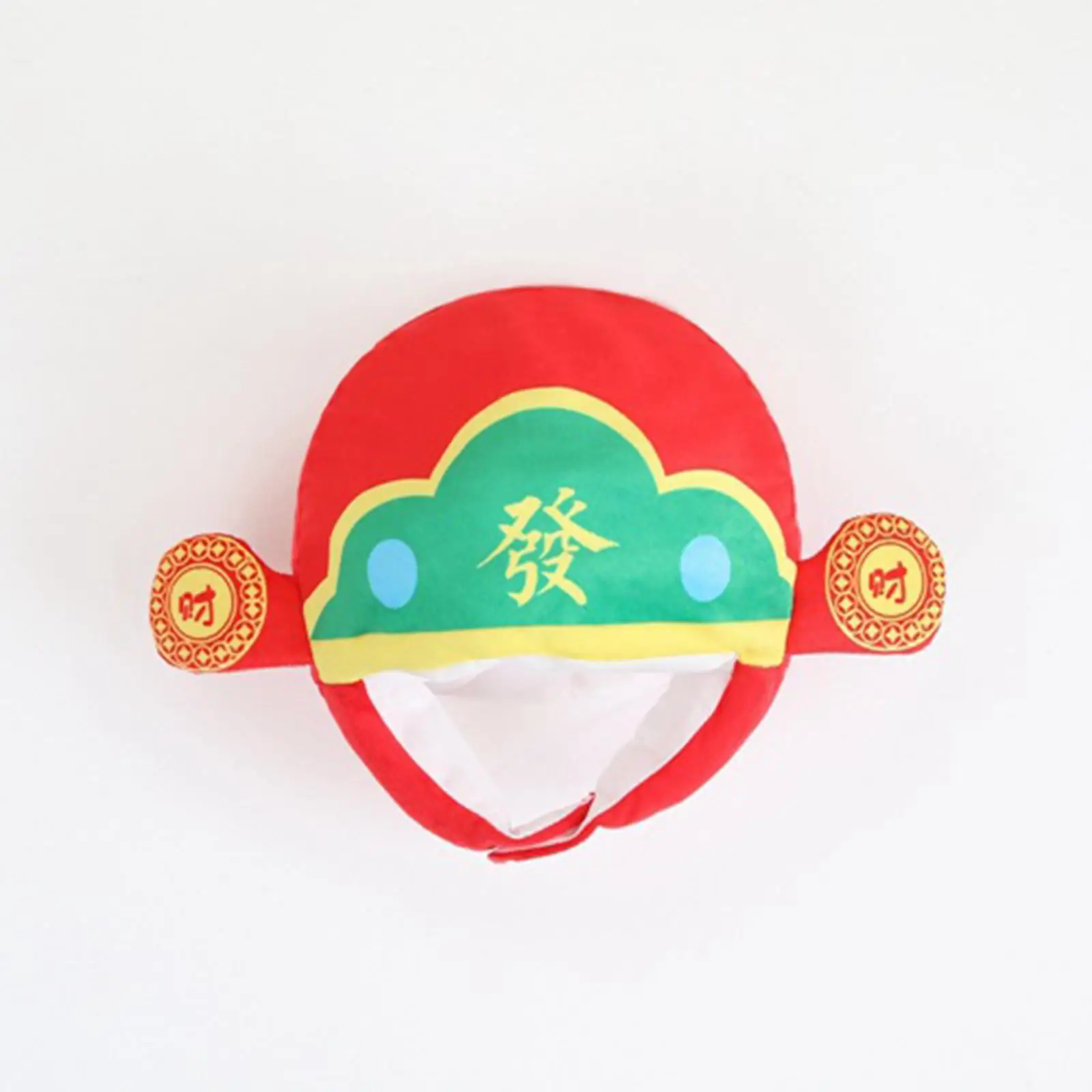 Lovely God of Wealth Plush Hat Chinese Adult Kids Photo Prop Headgear Novelty Hat Gift for New Year Festival Fancy Dress Cosplay