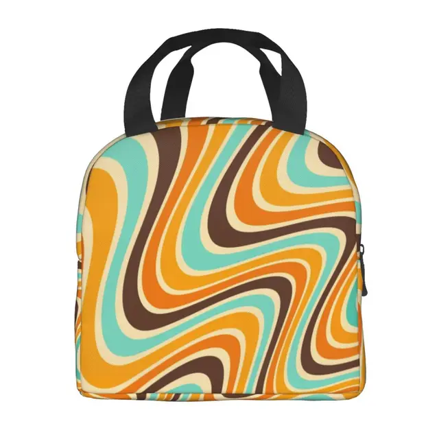 Psychedelic Aesthetic Lunch Bag Abstract Geometric Swirls Cooler Thermal  Insulated Lunch Box for Women Work School Food Tote Bag - AliExpress