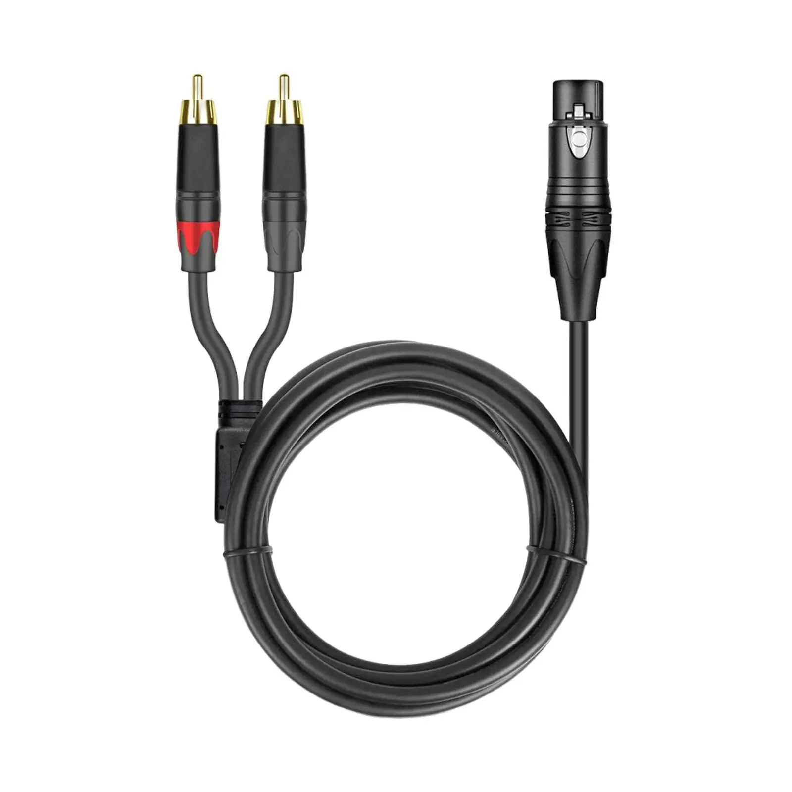 XLR to Dual Cable 2 Y Splitter Patch Cable Plug Adapter Heavy Duty Unbalanced Phono Recorders Audio Equipment