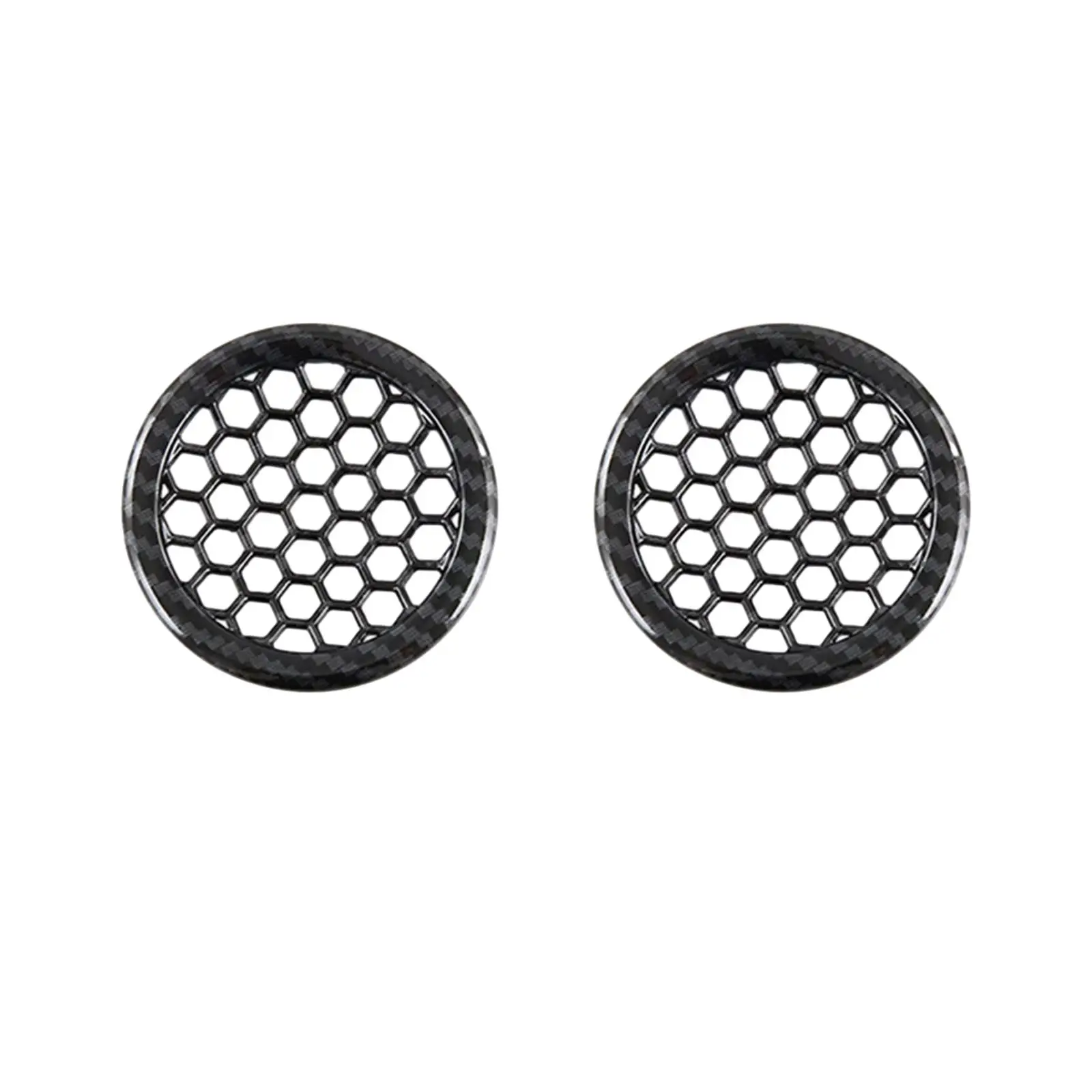 2x Car Inner Door Horn Ring Covers Carbon Fiber Car Parts Auto Speaker Ring Durable Loudspeaker Circle Trim for Byd Dolphin