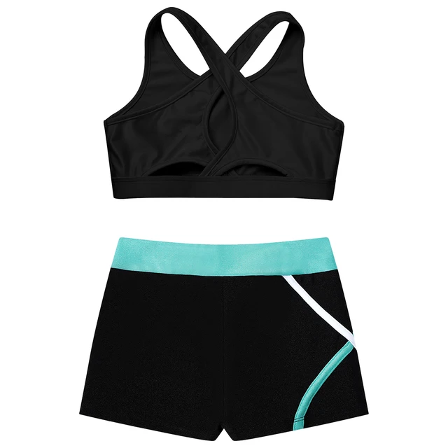 TTAO Kids Girls Crop Top Bra Vest with Sweatpants Workout Set Summer  Tracksuit Dance Yoga Sports Outfits Black&Green B 6 Years : :  Clothing, Shoes & Accessories