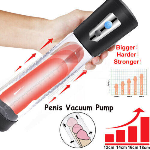 E Stim Penis Pump Vacuum Pump Battery Power Cock Erection Enhance Enlargement SM Male Penile Training Sexy Toys for Men