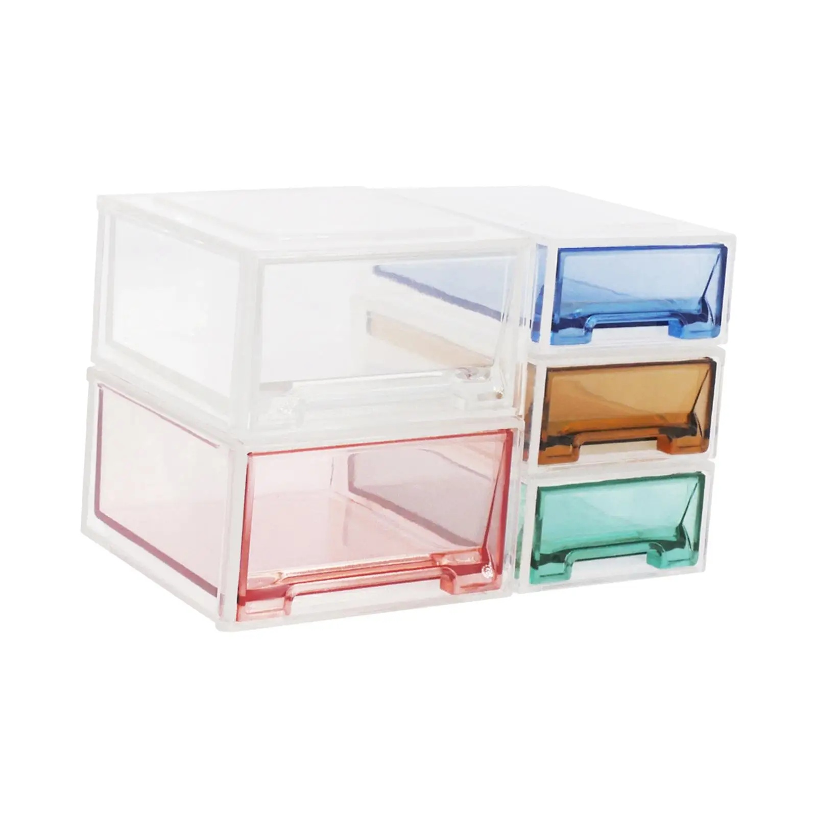 5Pcs Miniature 6 Dollhouse Storage Box Stackable Toy Box for Dolls Bedroom