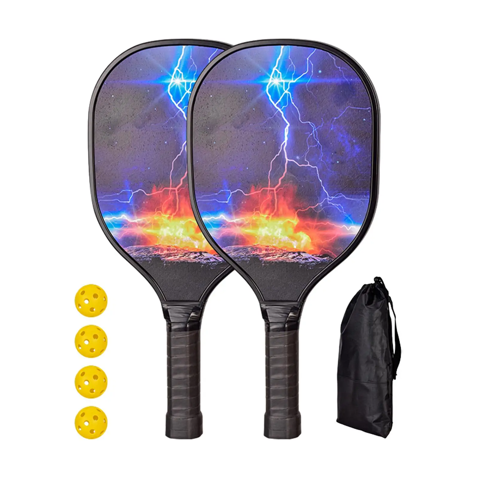 Pickleball Paddles with 2 Rackets 4 Pickleballs Edge Guard Pickleball Racquets for Kids Adults Indoor and Outdoor Tournament