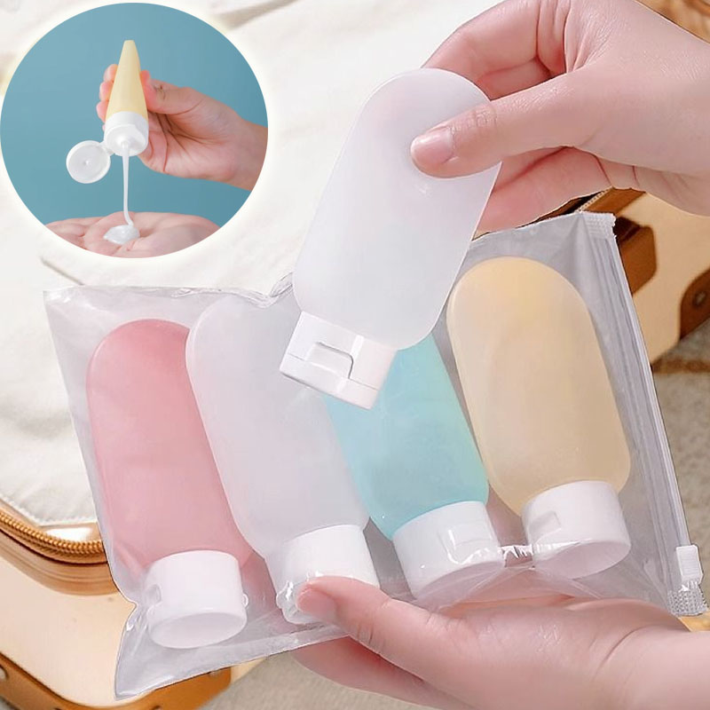 Best of 4Pcs / Set Travel Botttle Set 60ml Refillable Bottle Soft Silicone Lotion Shampoo Container Squeeze Tube Empty Bottle Wholesale Reviews & Tips