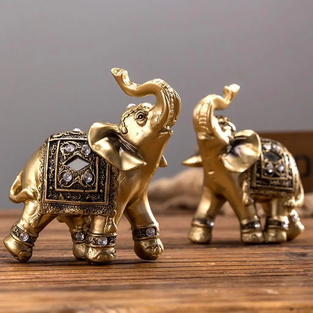 Fashion Home Decoration Thailand Elephant Resin Ornament Statue Figurine Wedding Gift