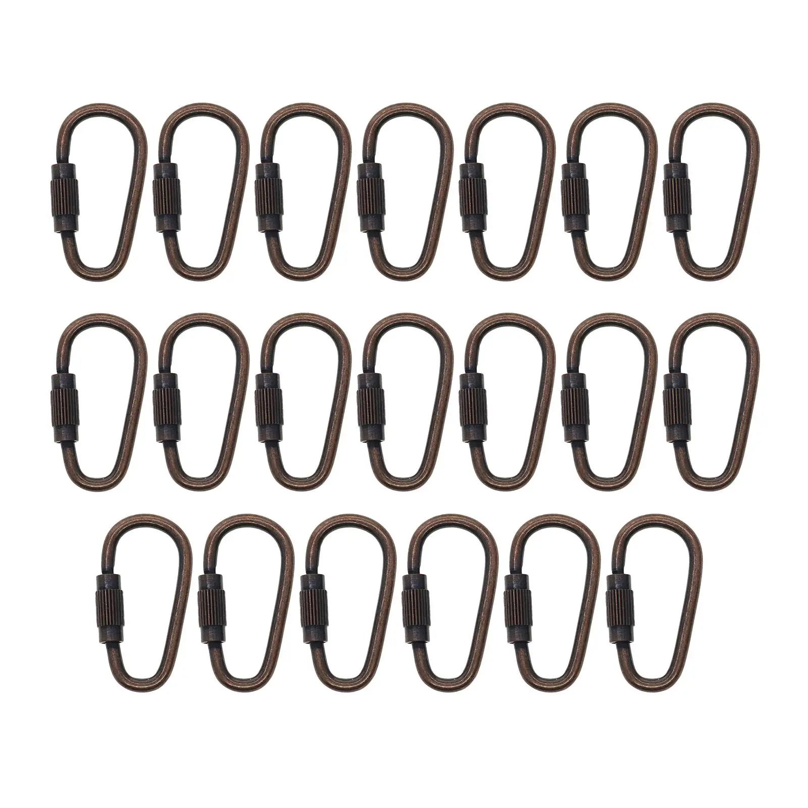 20 Pcs  Chains Carabiner Clasp DIY Keychain Clip Hook
