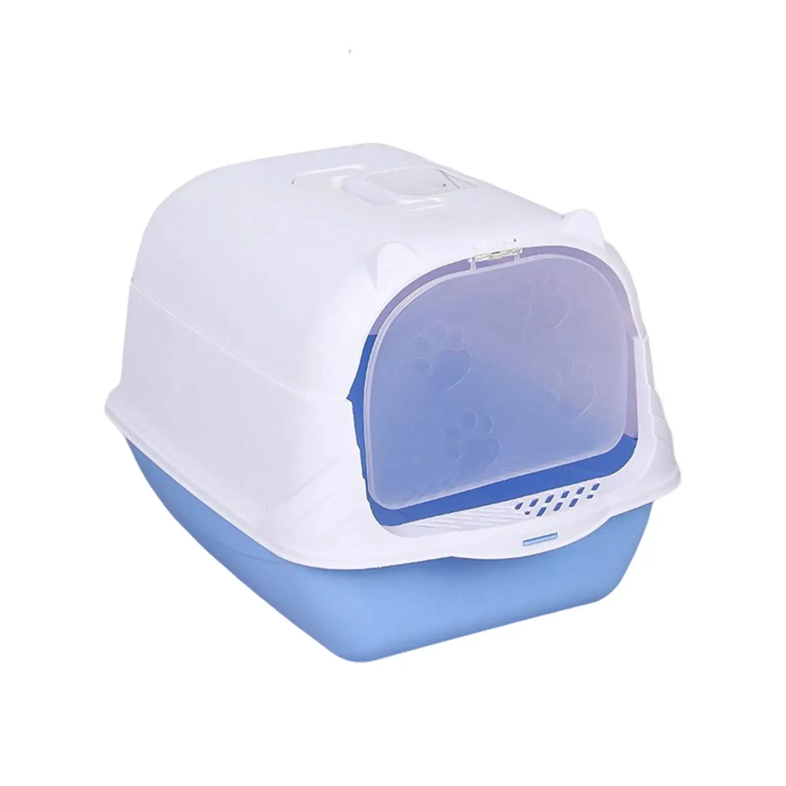 High Sided Hooded Cat Box Closed Litter Pan Bedpan with Gate Spoon Deep Loupet