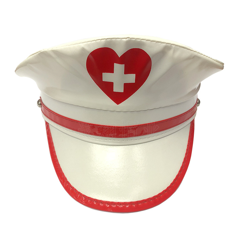 Rotes Kreuz Ärzte Krankenschwestern Hüte für Karneval Weihnachten Party Cosplay Kappe Baumwolle Plaid Abzeichen Rollenspiel Lustige Berets – Detail 17