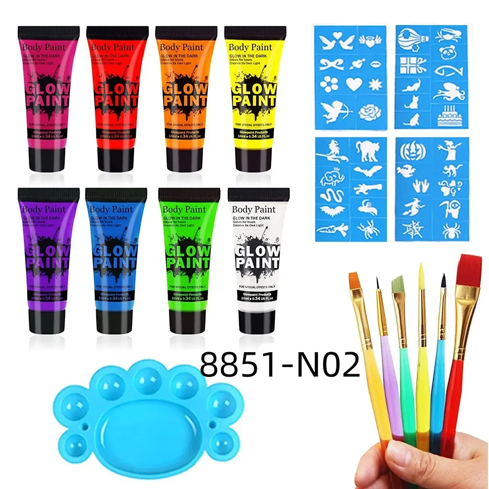 Best of Body Face Paint Kit Fluorescent Party Halloween Eye Make Up Party Kids Face Shied UV Glow Paint Kit Wholesale Cosplay Makeup Reviews & Tips