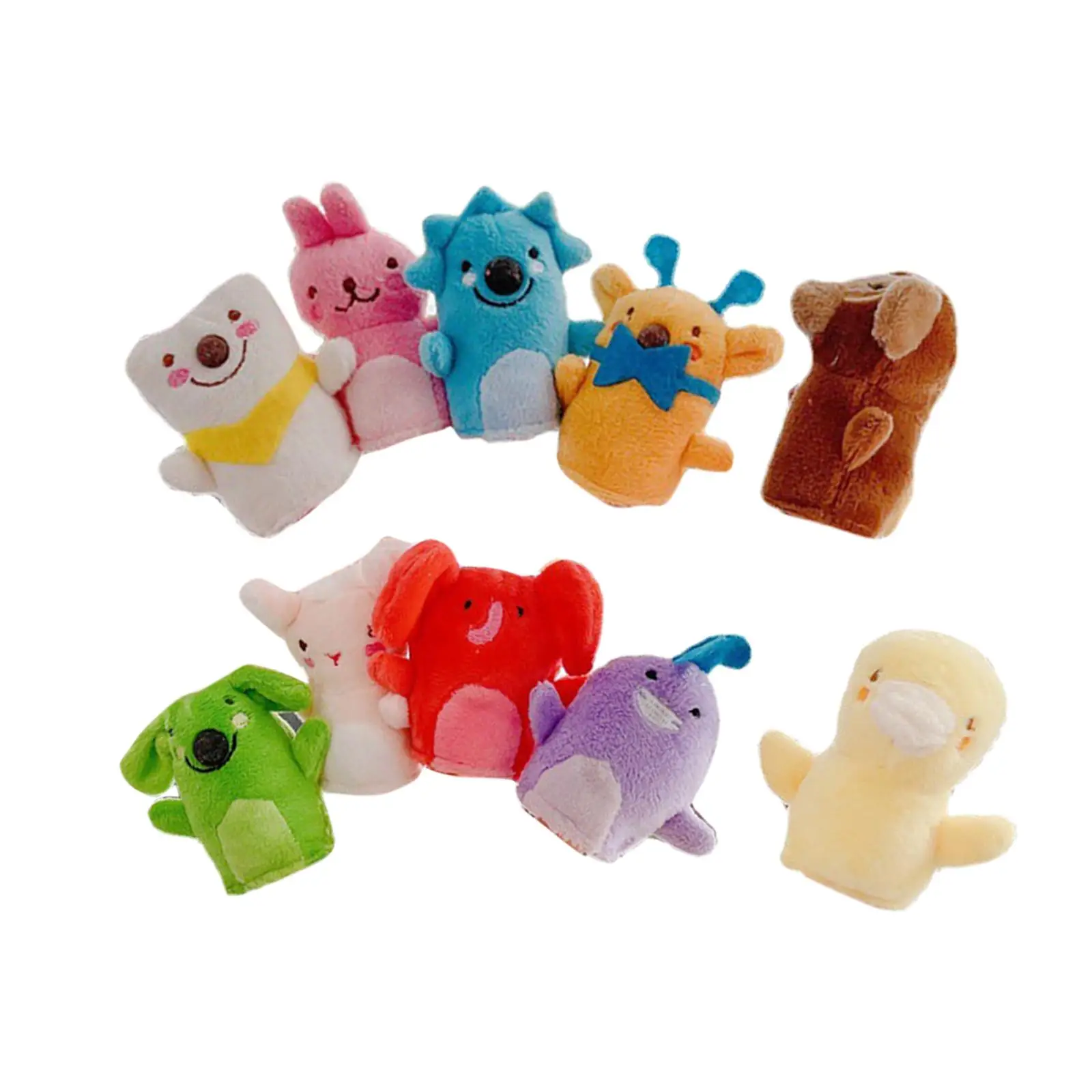 10x Finger Puppet Toy Soft Plush Animals Finger Puppet Toys for Party Favors Toddler