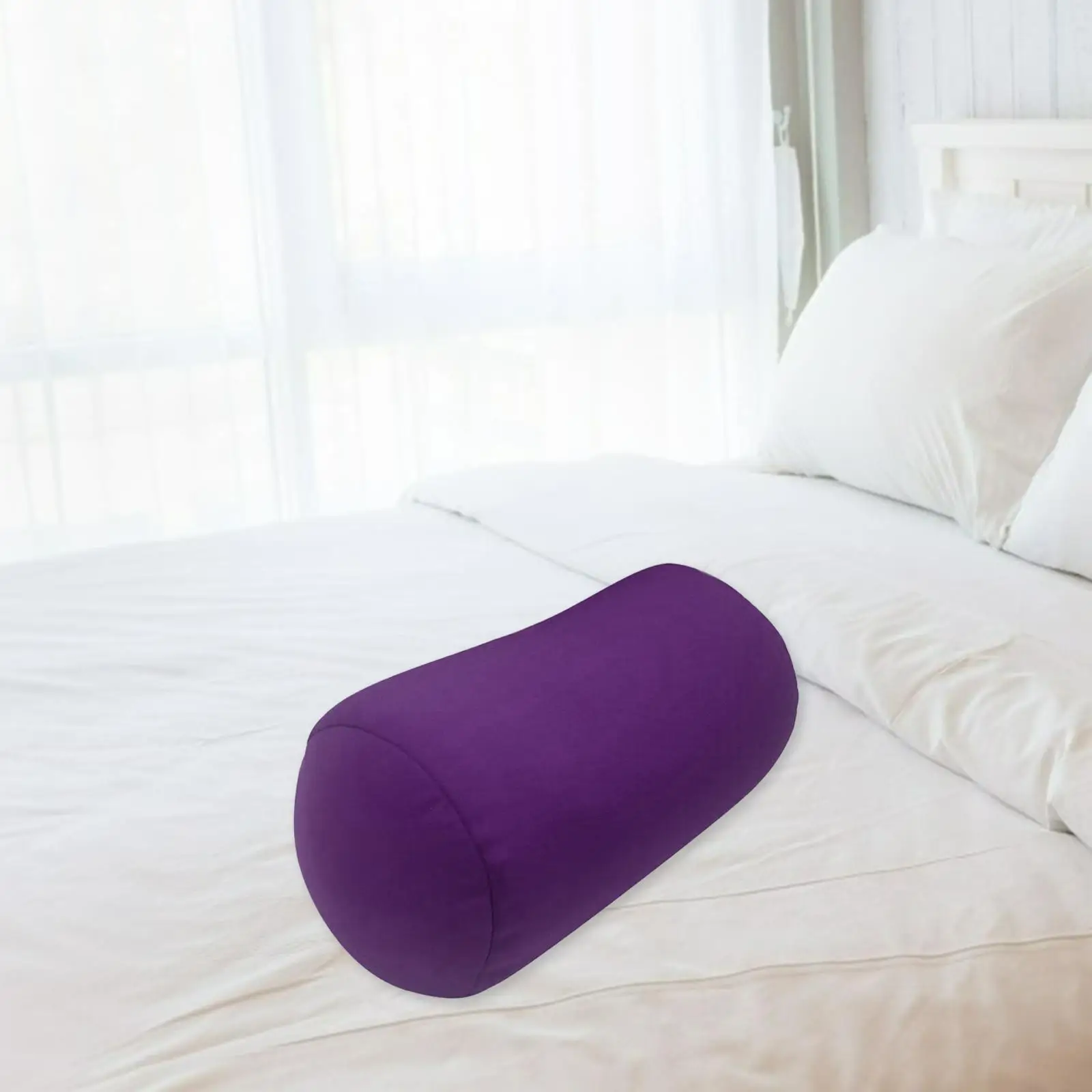 Round Bolster   Cylinder Back Cushion, Soft Solid Color Neck Headrest for Travel 