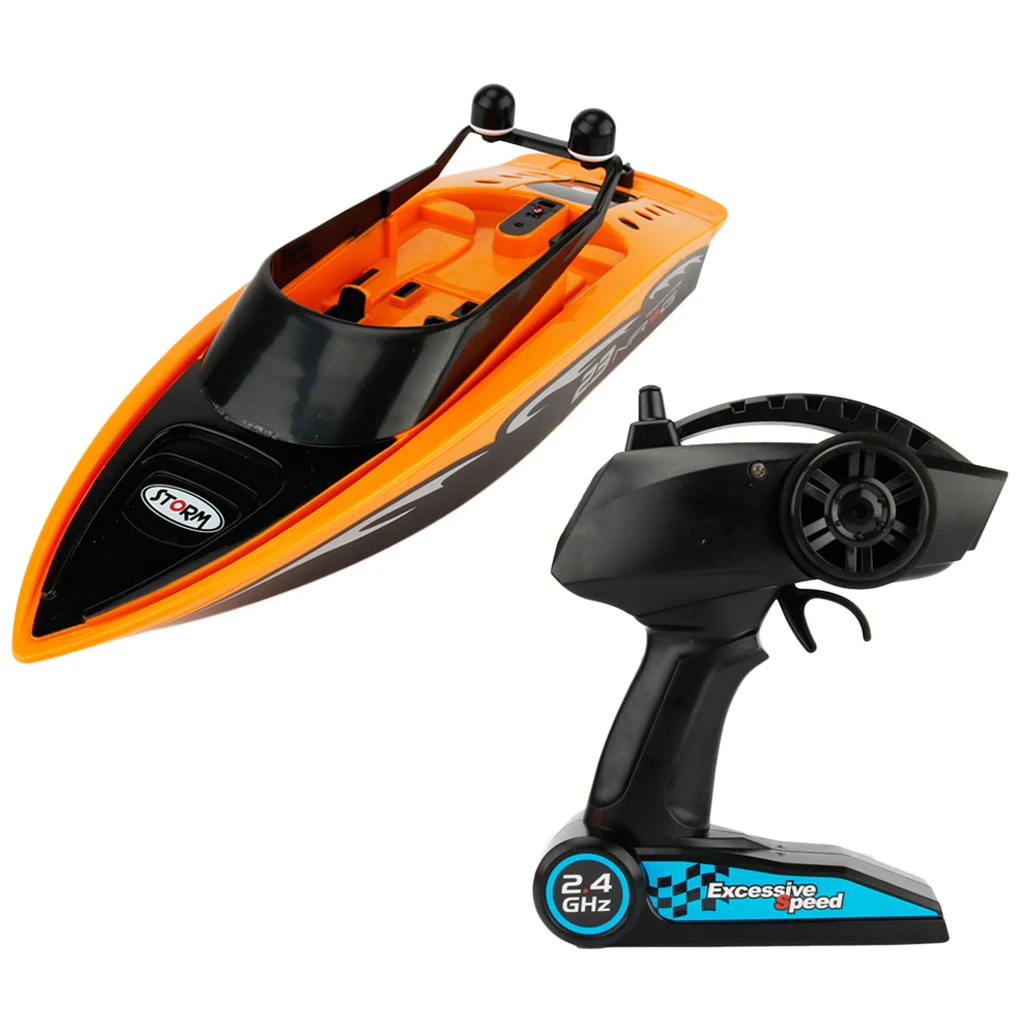 3323 RC Boat 4 Channel Water Cooling High  RC Speed Boat Orange
