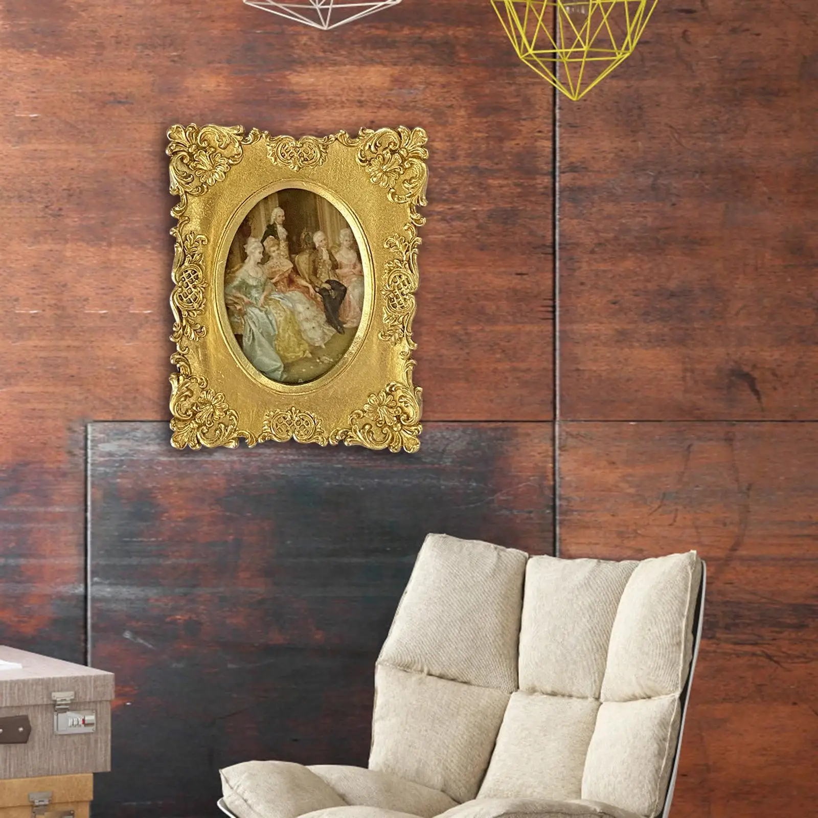 Elegant Photo Frame Photo Hanging Embossed Home Decor Rectangle Baroque for Portrait Wedding Bedroom