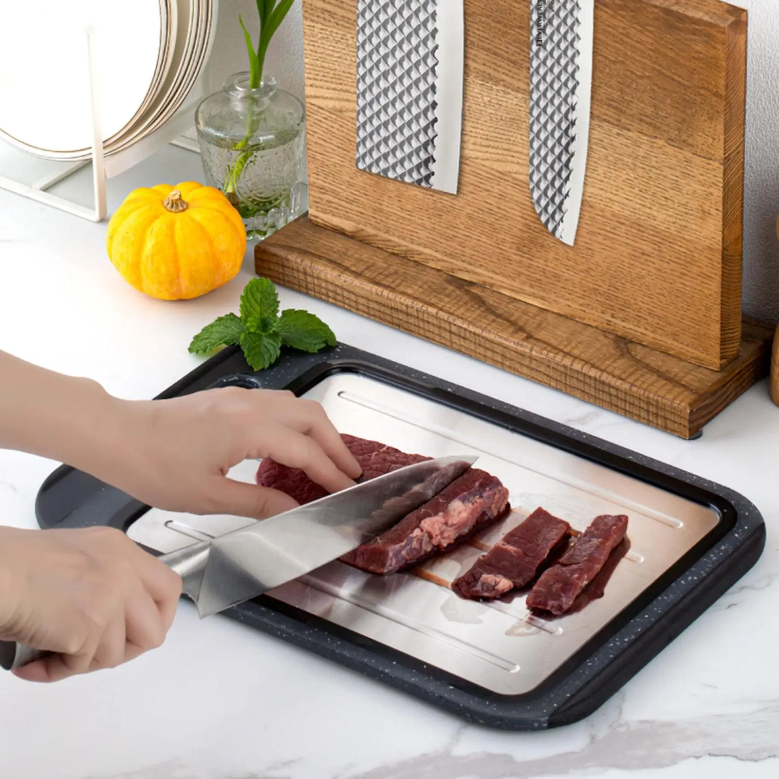 Defrosting Plate Board Frozen veggies Meat Cooking Wall Mounted Stainless Steel Quick Defrost Thawing Tray for