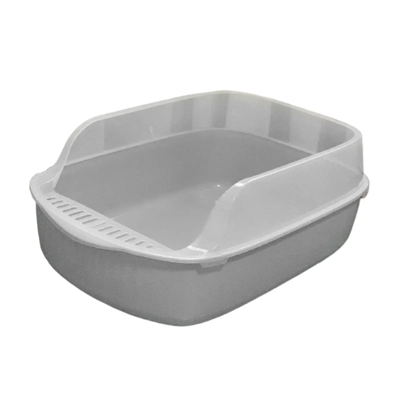 Cat Litter Box Bedpan Semi Enclosed High Sided Durable Cat Sandbox Open Top Pet Litter Tray for Indoor Cats Small Pets Rabbit