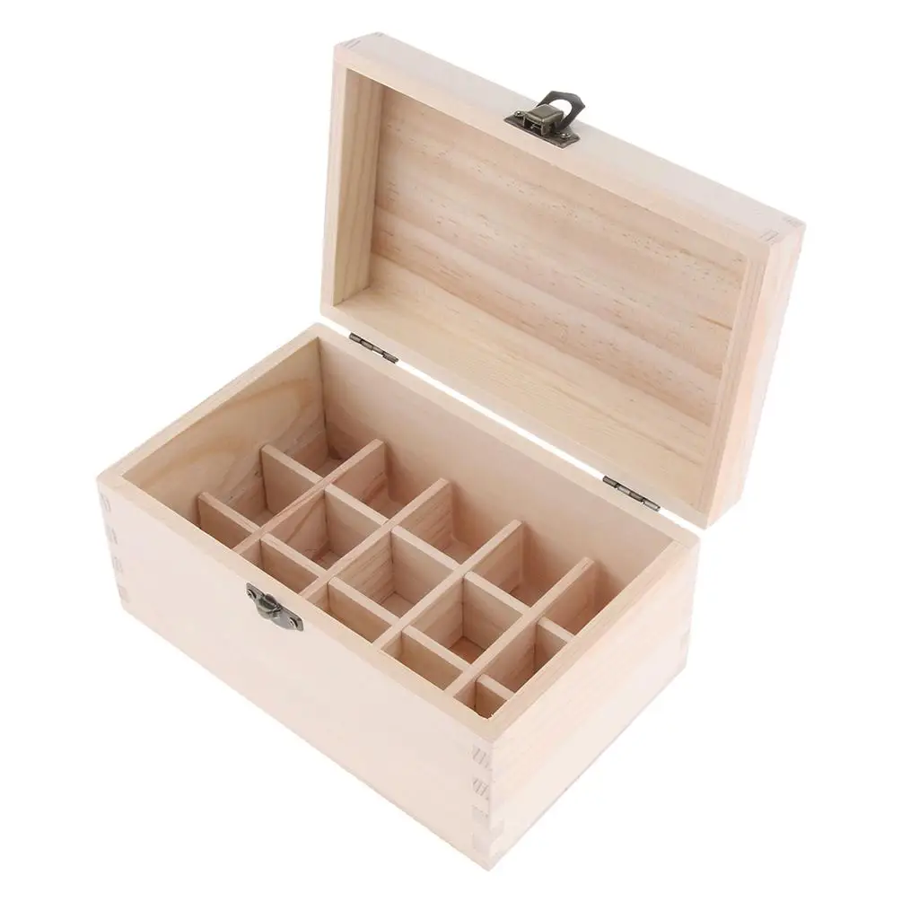Natural Wood Essential Oils Cosmetic Makeup Liquid  Storage Box Display Carry Case Holder 5ml