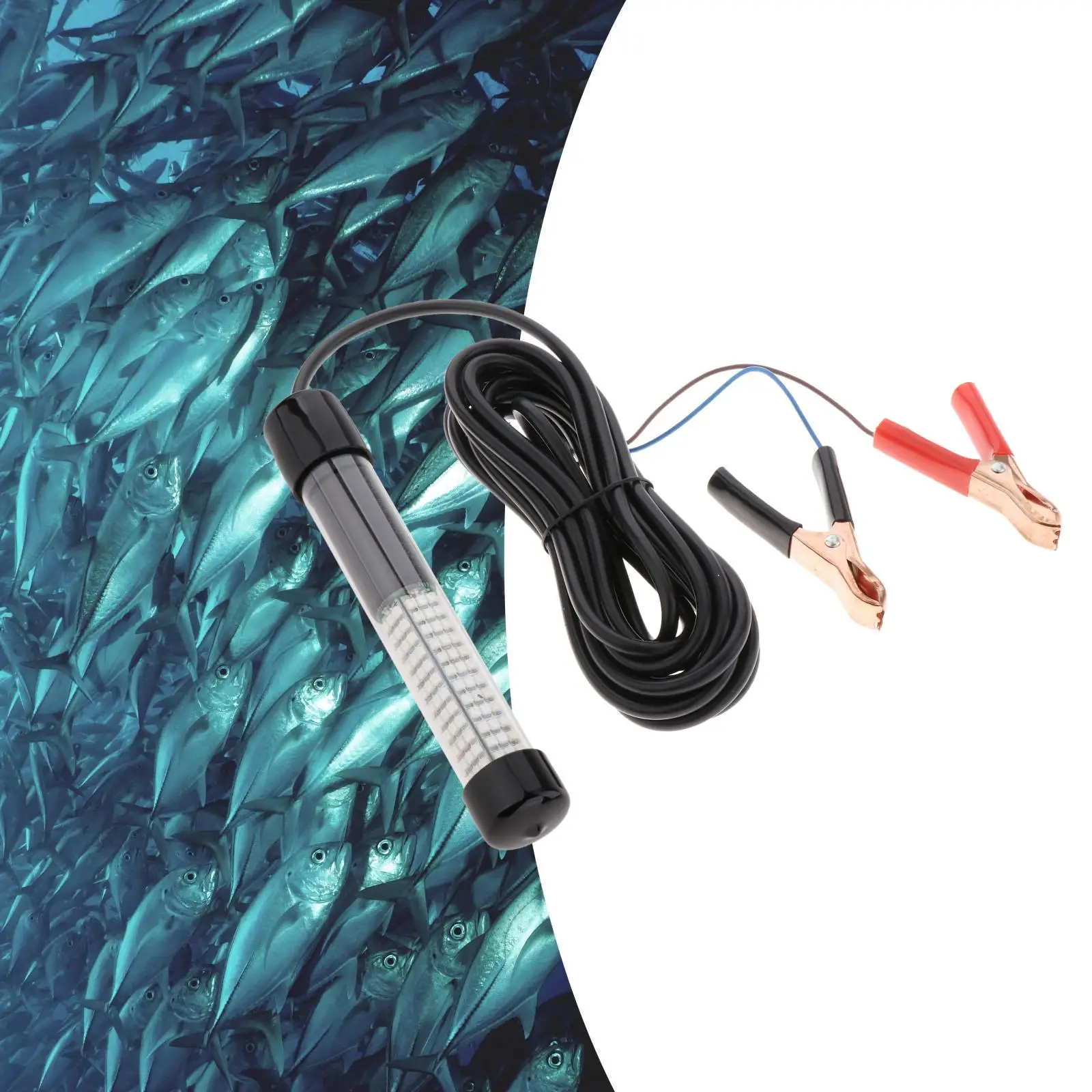 LED Submersible Fishing Light 5M Cord Portable Super Bright Waterproof Outdoor Night Fishing Finder for Saltwater Sea Fishing