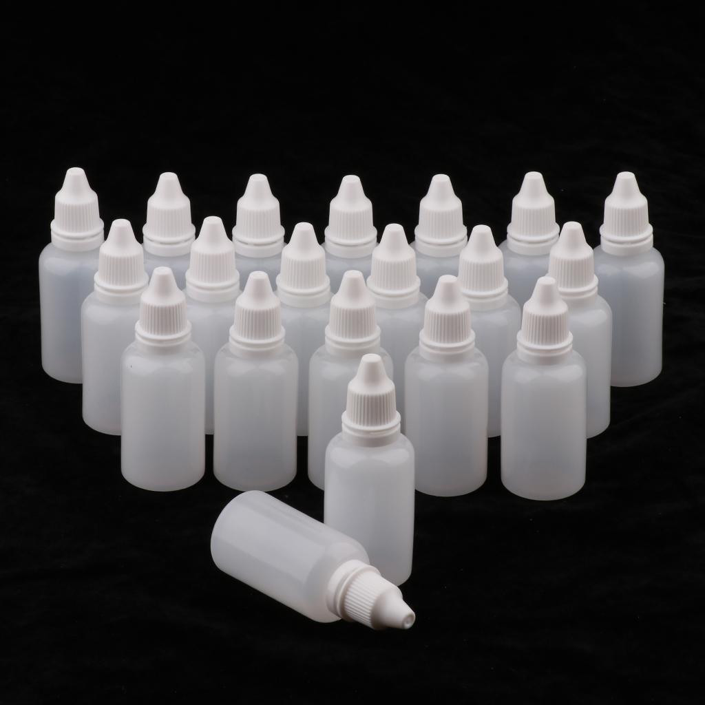 20Pcs 30ml Empty Dropper Eye Liquid Container Bottles Squeezable Refillable