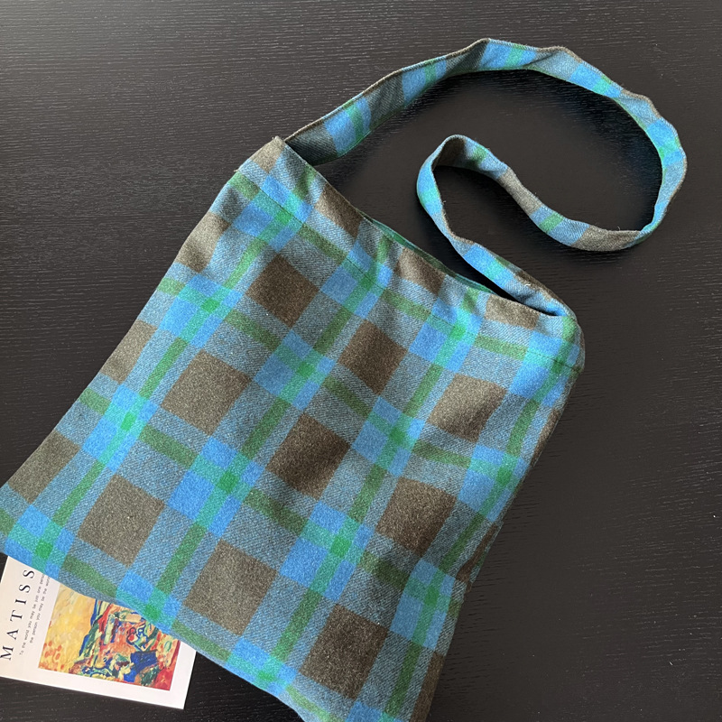 Retro Plaid große Kapazität Frauen Umhängetasche Mode süße lässige Damen Öko Einkaufstaschen einfache Vintage weibliche Tasche Handtasche – Detail 4