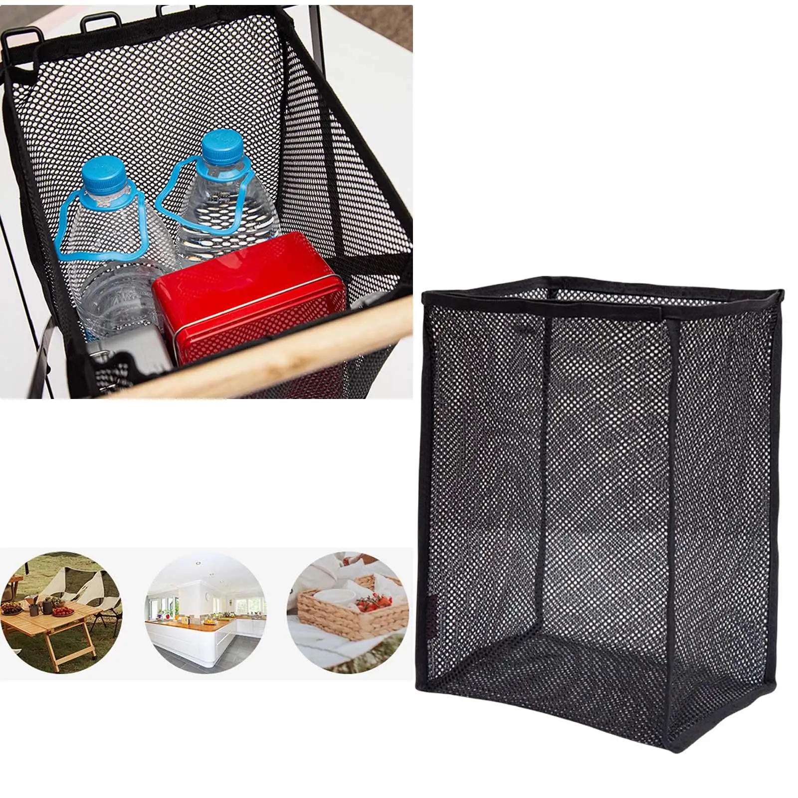 Mesh Laundry Basket Wash Bag Organizer Dirty Clothes Basket Durable Storage Basket Washing Clothes Bag for Outdoor Camping