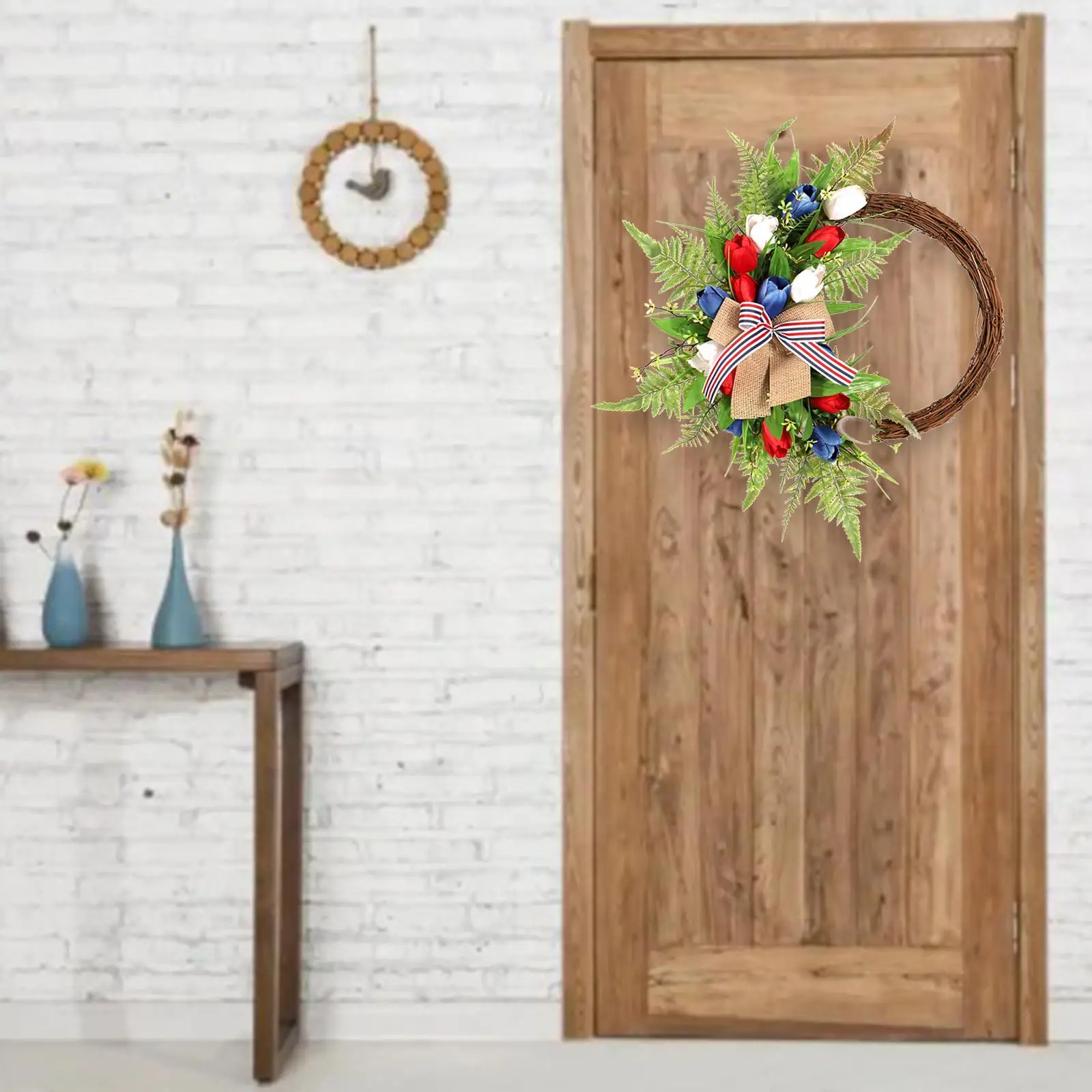 Artificial Wreath 40cm Independence Day Wreath Decor for Living Room Home