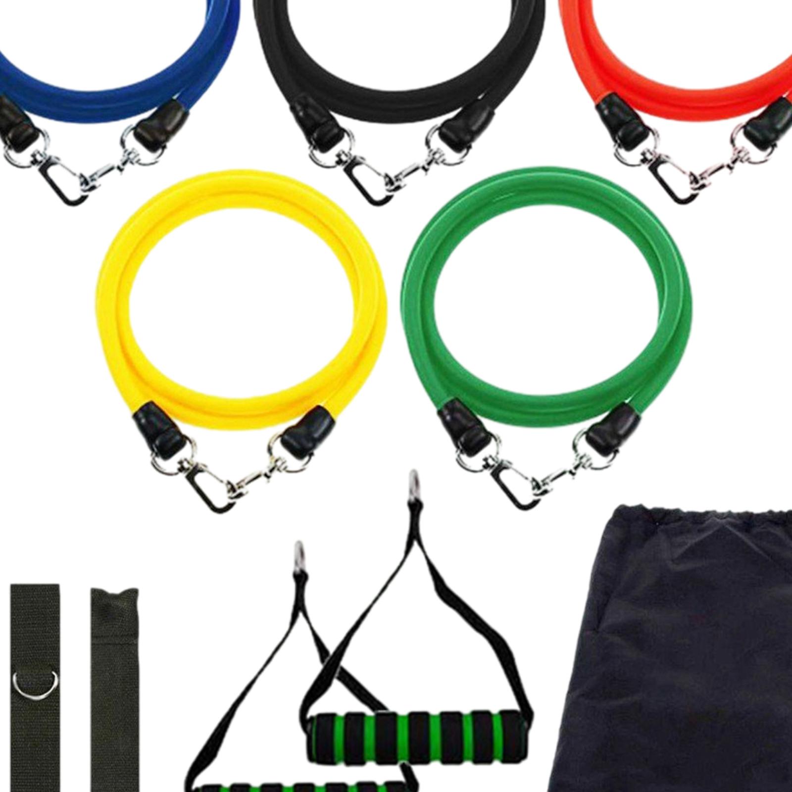 11pcs Training Resistance Tapes Set Fitness Belt Elastic Tubes Tension Rope