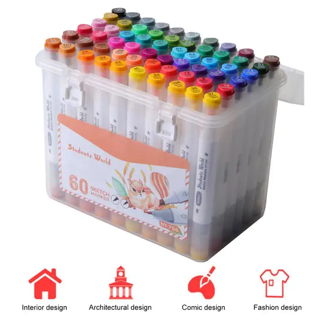 24x Sketch Pens Multi Shades w/ scale Set Waterproof Markers for