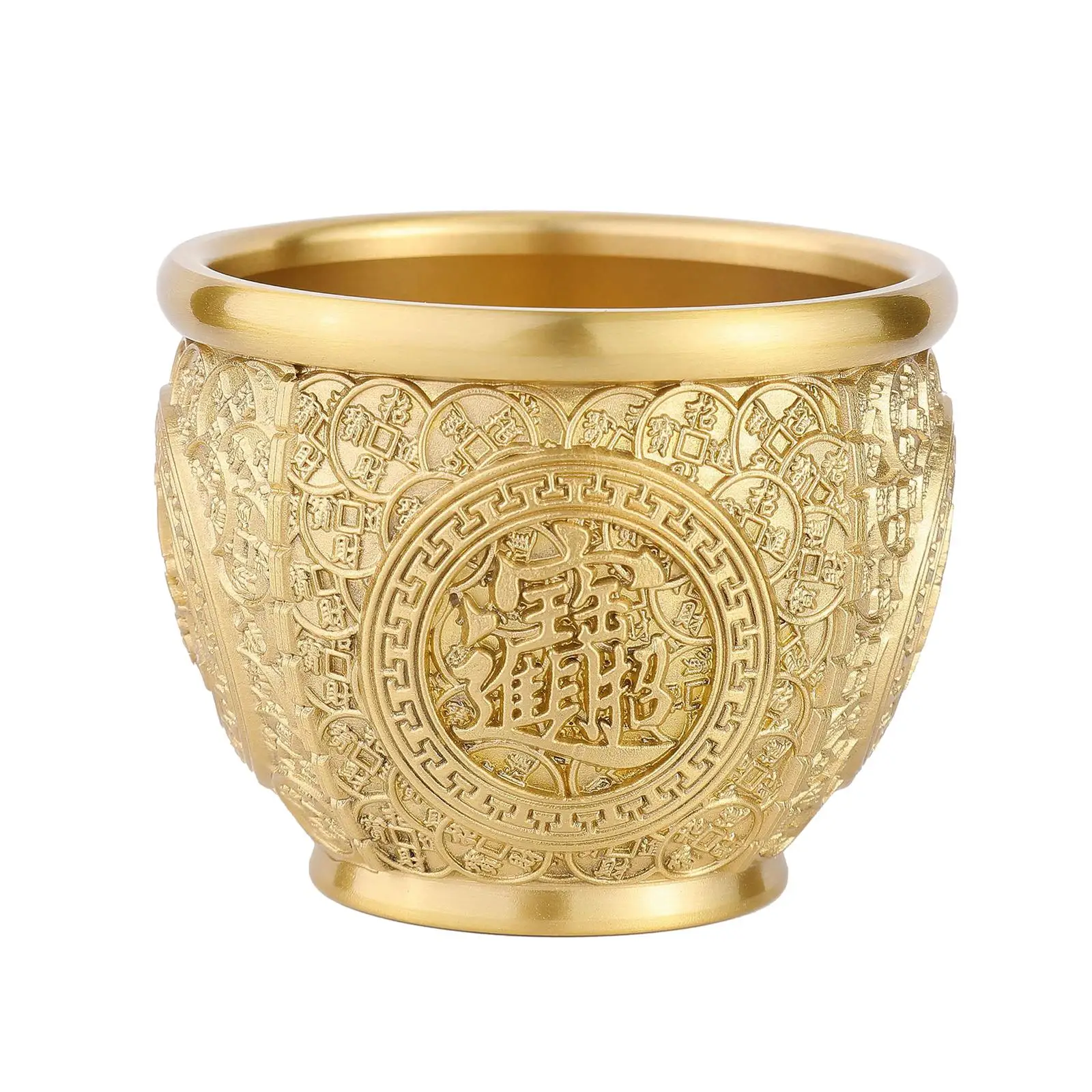 Creative Brass Feng Shui Bowl Folk Luck Statue Sculpture Treasure Bowl for Home Cabinets Office Ornament Housewarming Gift