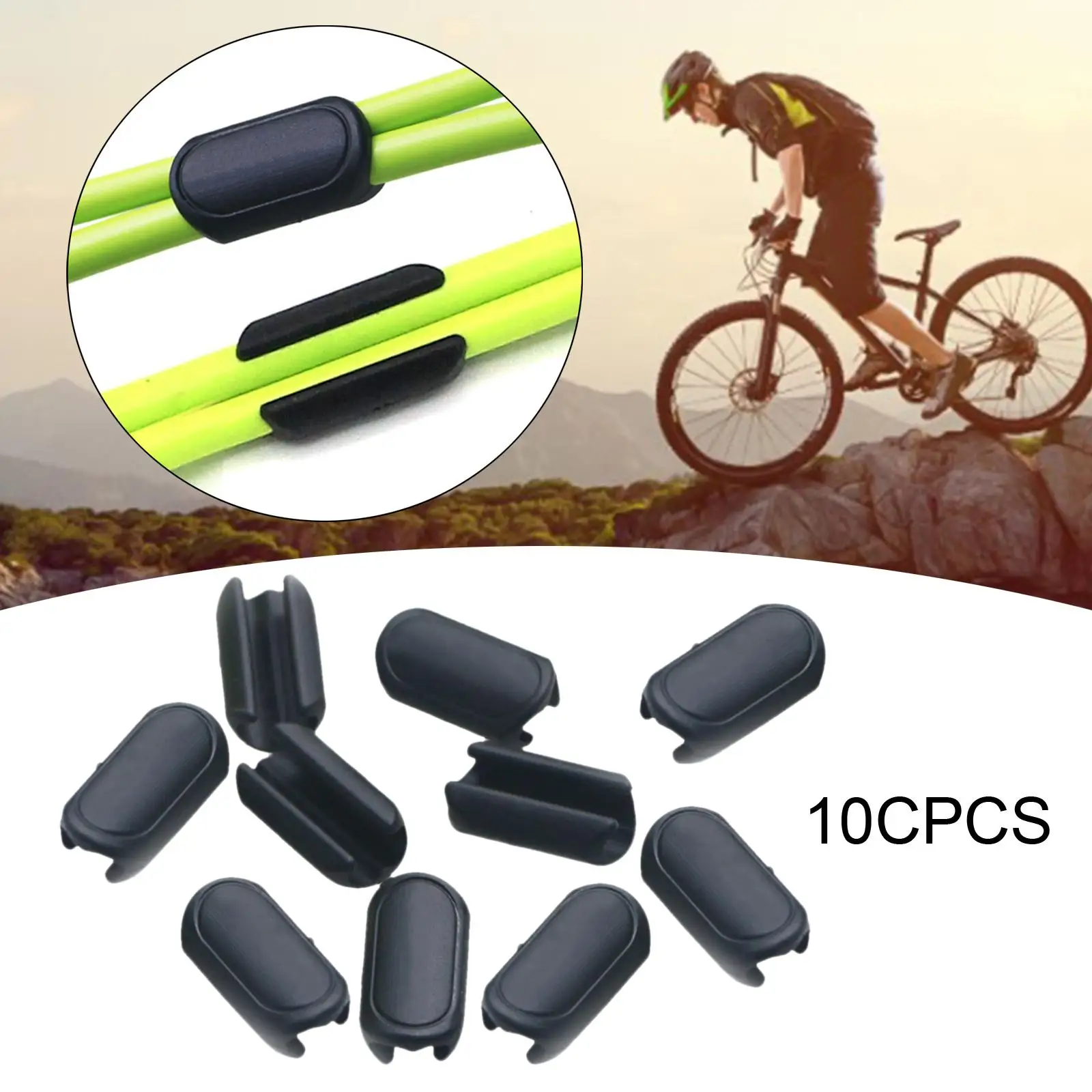 Set of 10 Bike Bike Cable Clips Housing Hose Guide Clamps, Frame Buckle, Bicycle Rotating Clips