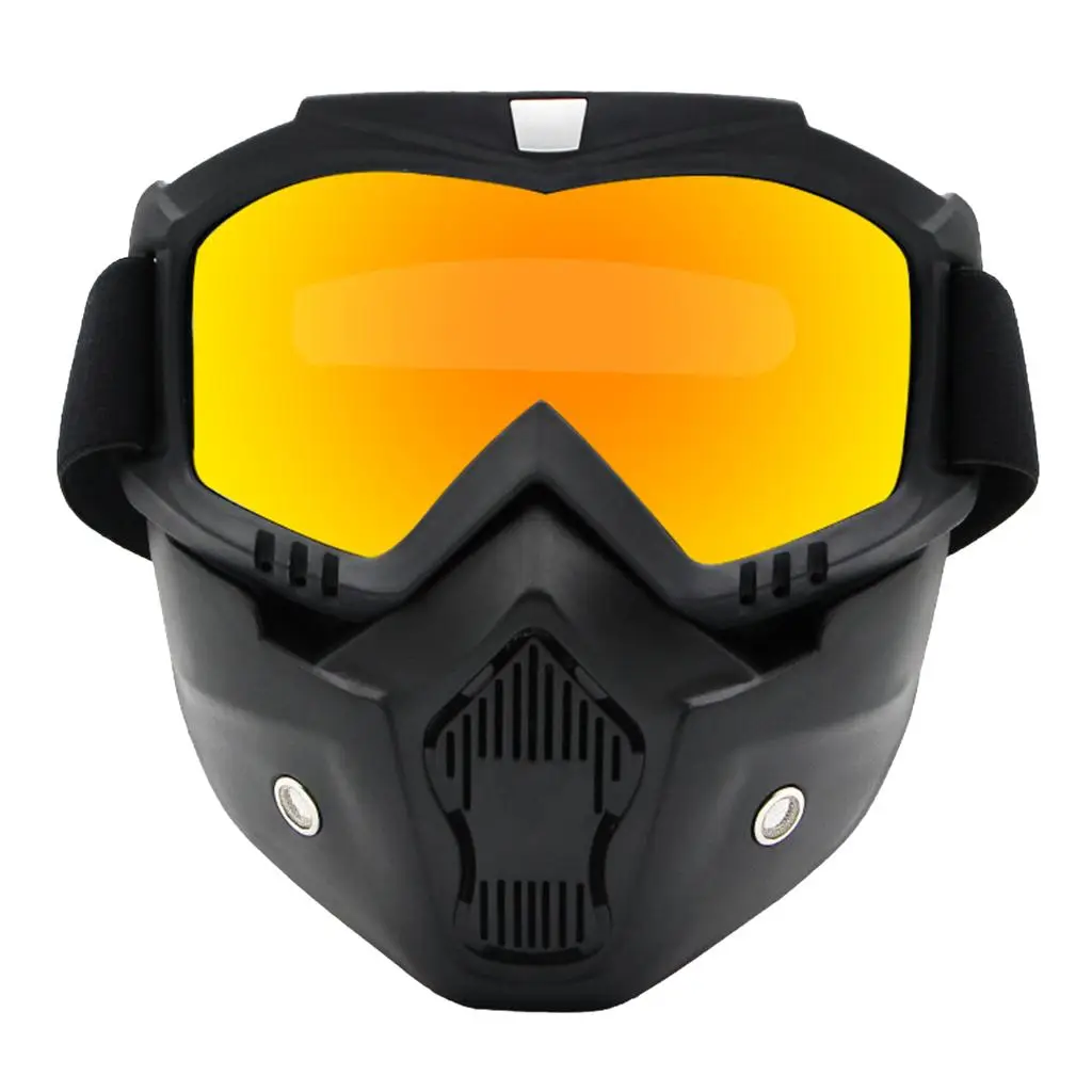 Motorcycle Goggles with Detachable Mask for Riding Ski Snowmobile 