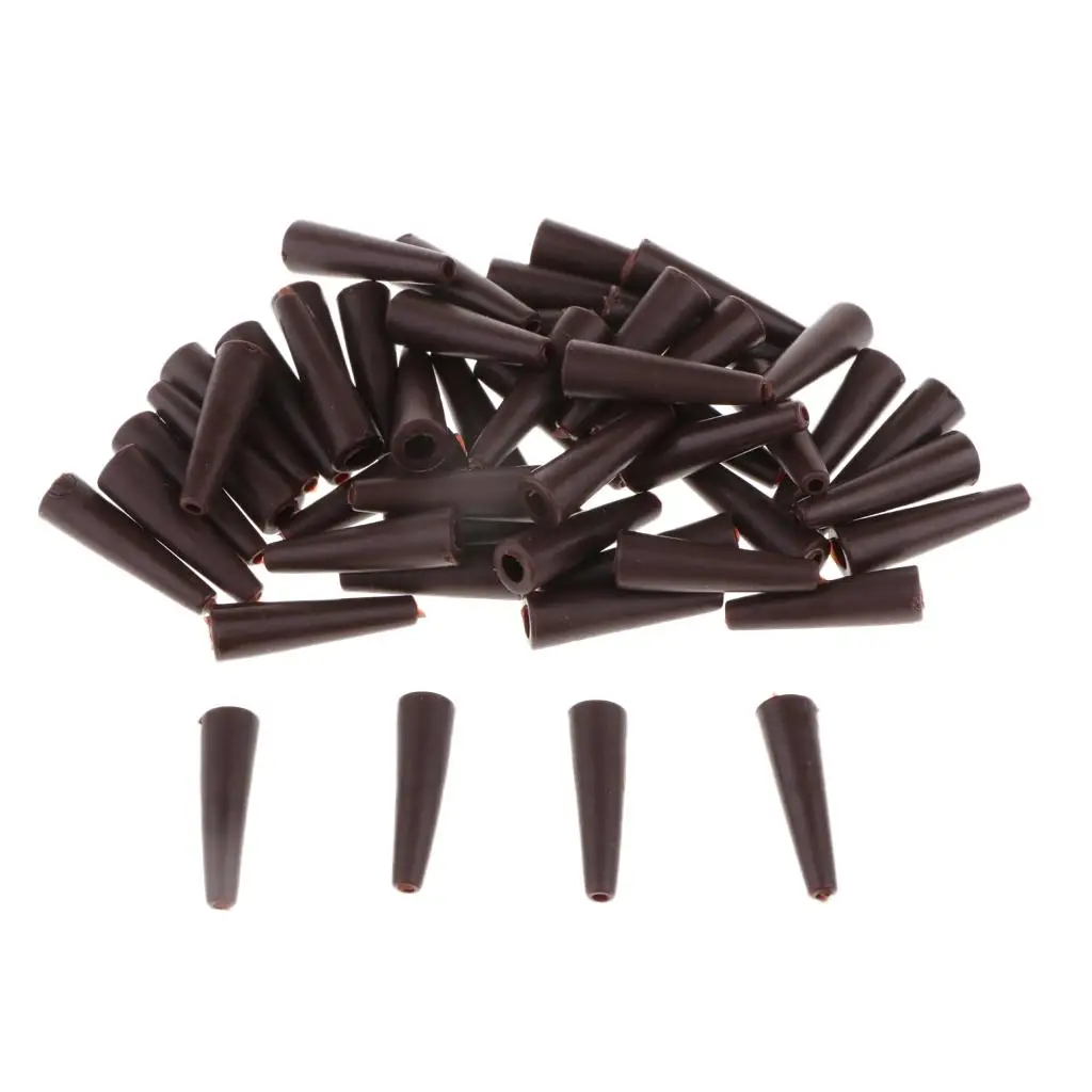 50 Pieces Carp Fishing Tail Rubber Tubes Cones for Saftey Lead Clips 20mm