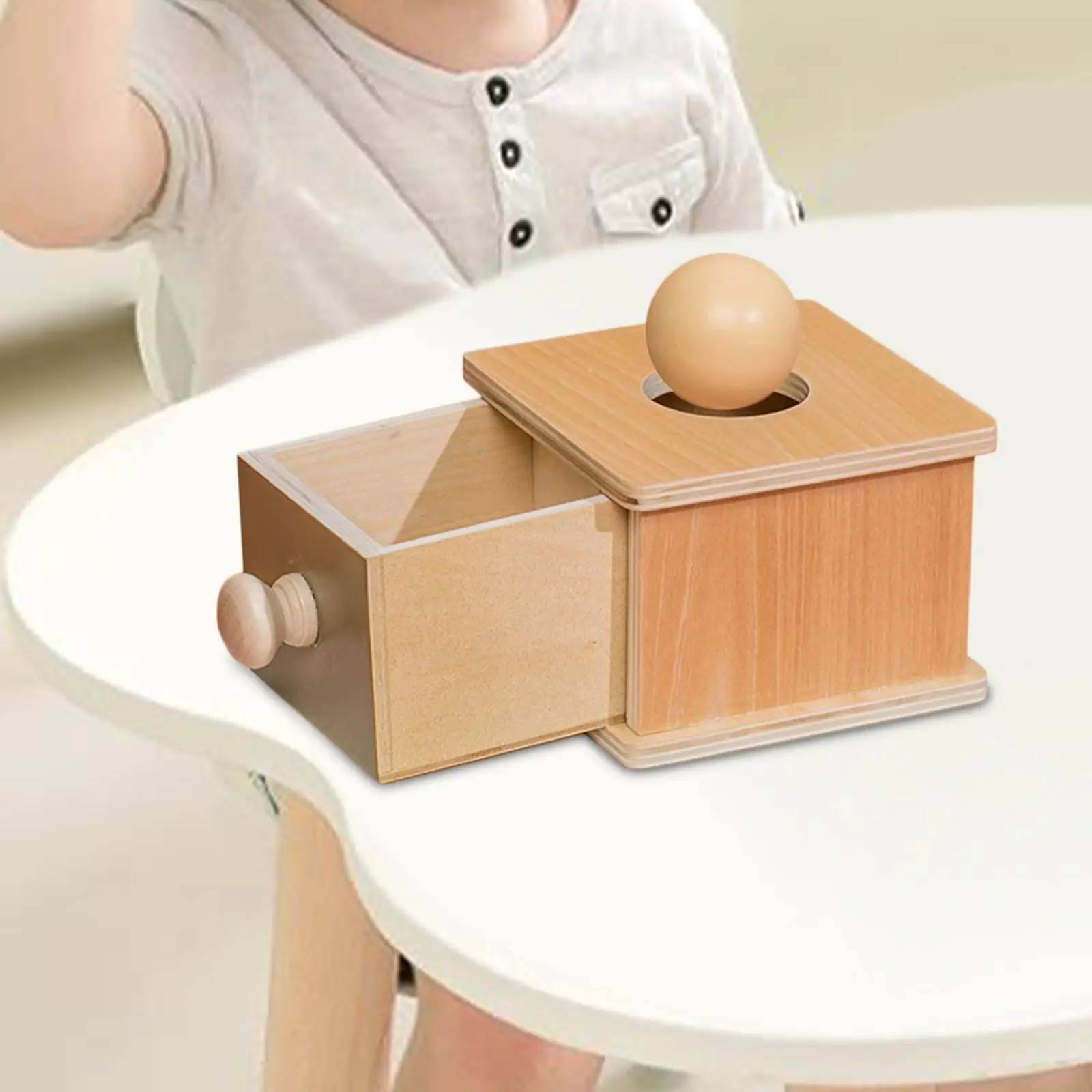 Wooden Coin Box Preschool Learning Toy for Toddler Preschool Kids Boys Girls