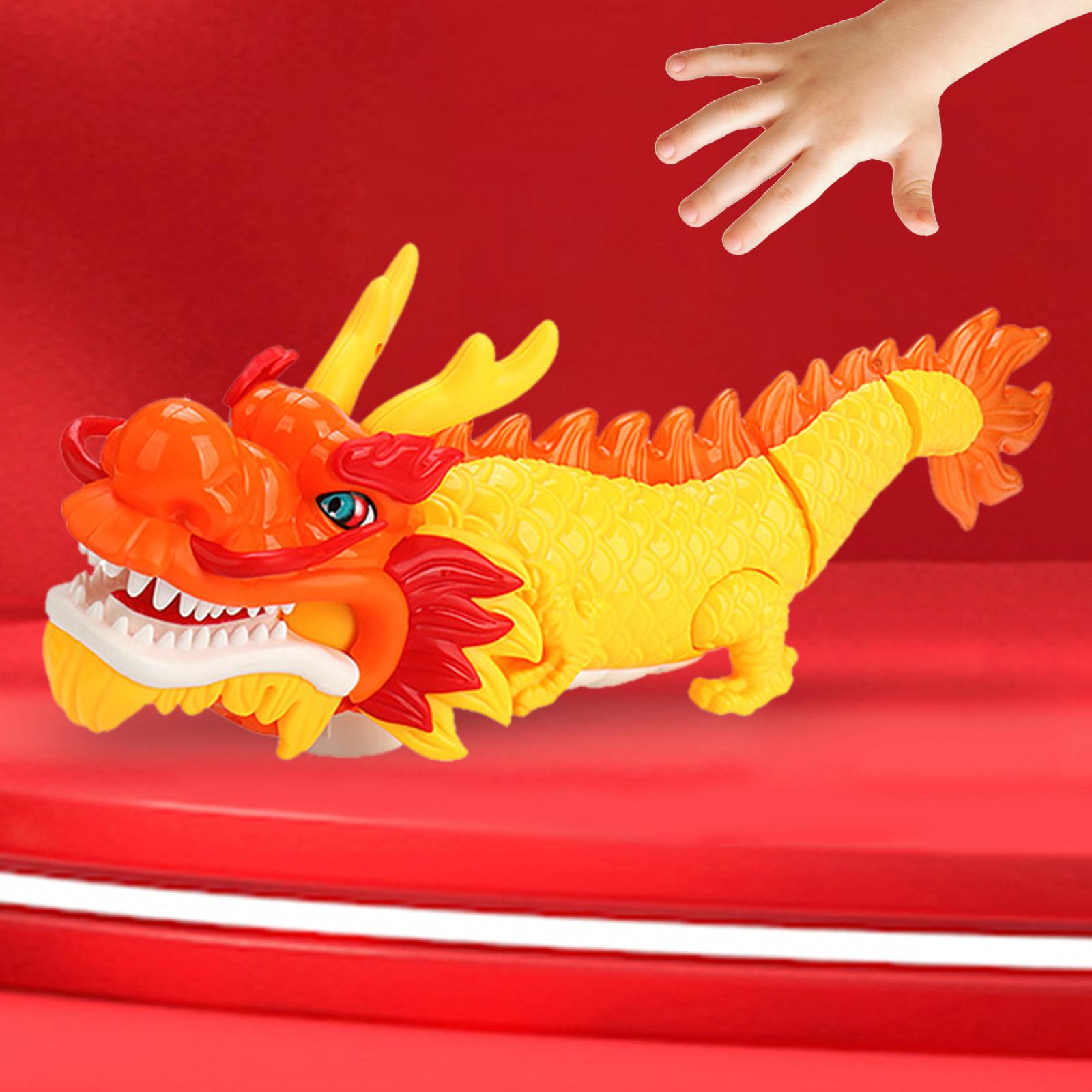 Funny Electric Chinese Dragon Toys 2024 Chinese New Year Dragon New Year Gift with Light Musical Toys for Girls 1 2 3