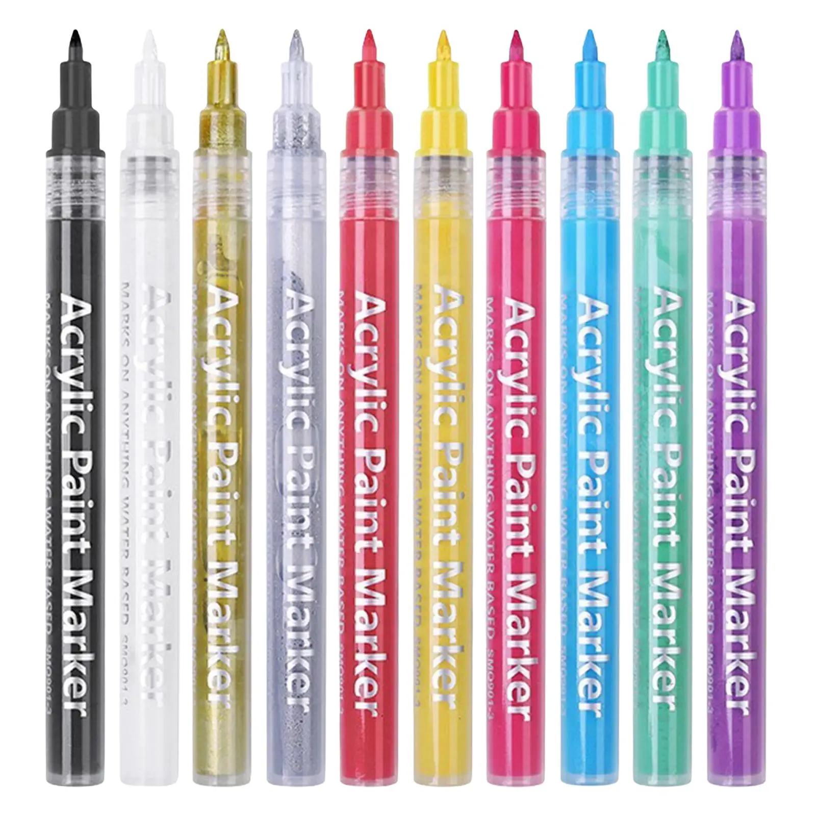 10Pcs Nail Art Graffiti Pen, Waterproof Multi Colors DIY for False Nails Nail Salons