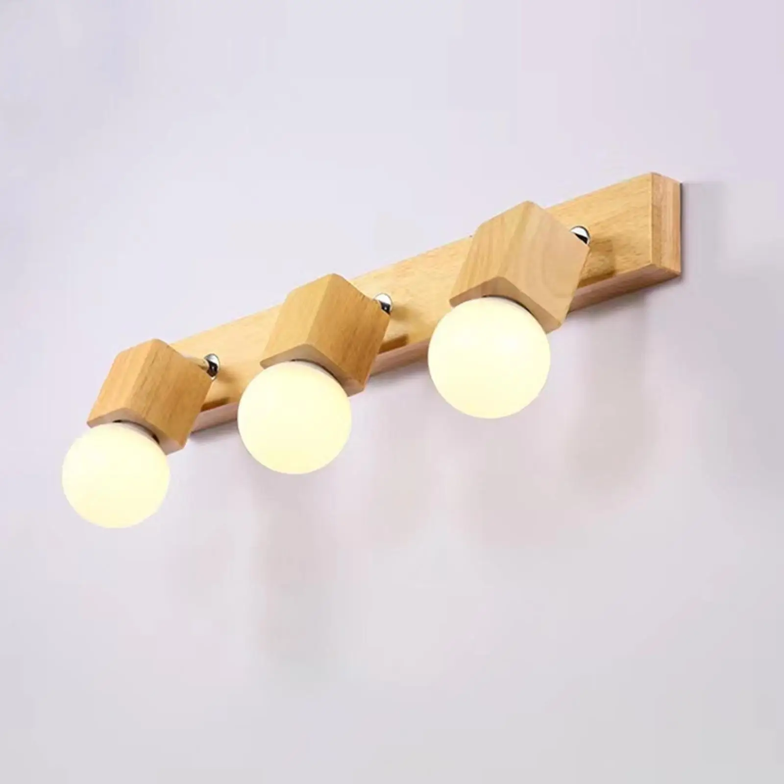 Nordic Wall Lamp Light Fixtures Minimalist E27 Base Ornament Wood Nightlight for Dining Room Loft Apartment Office Hallway