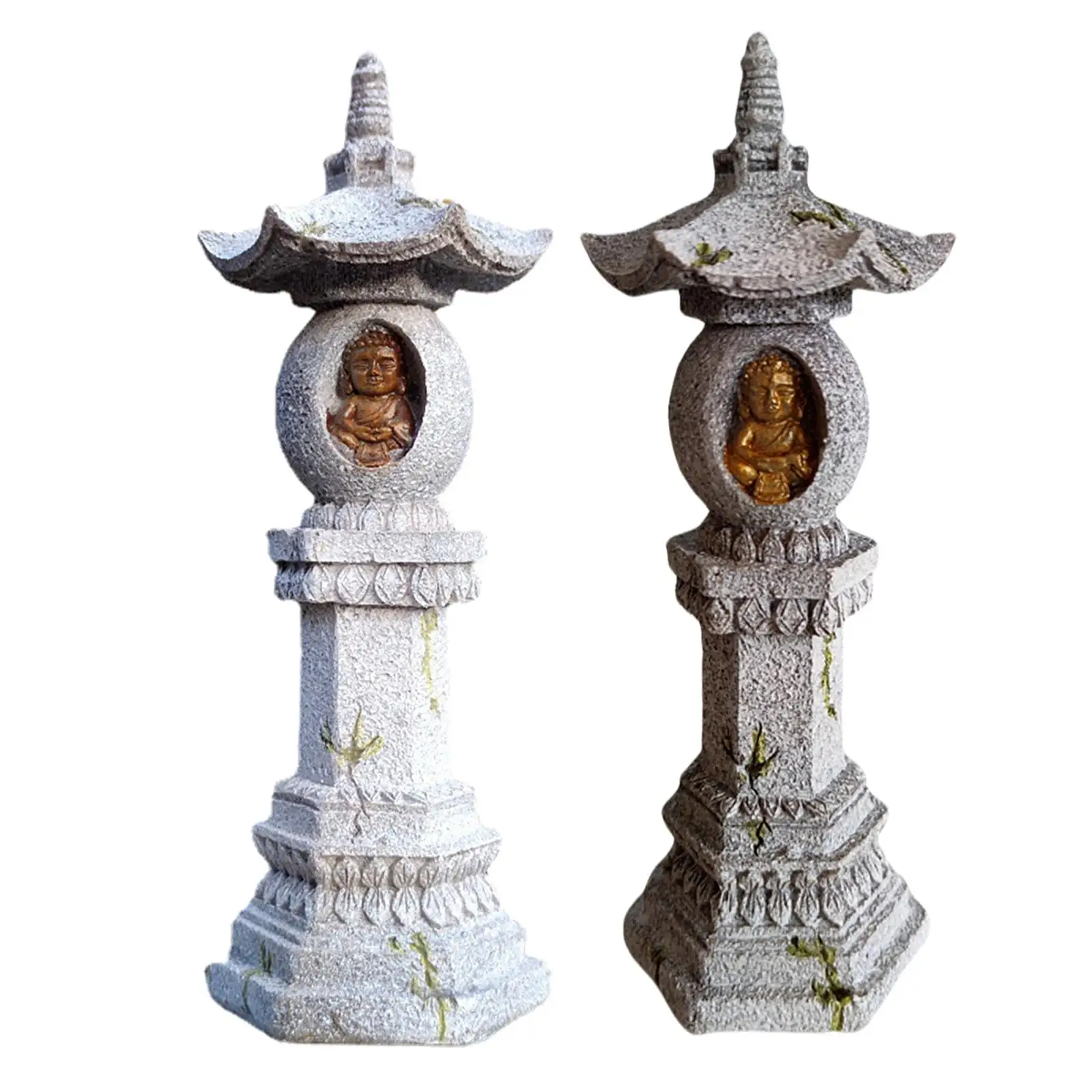 Fengshui Stupa Figure Tathagata Praying Handcrafted Decorative Buddhist Buddha Religious Ornament Pagoda Decor for Tabletop