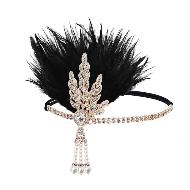 Great Gatsby Headband 1920's Art Deco Feather Headband Peacock Feather Headband Wedding Accessories offers