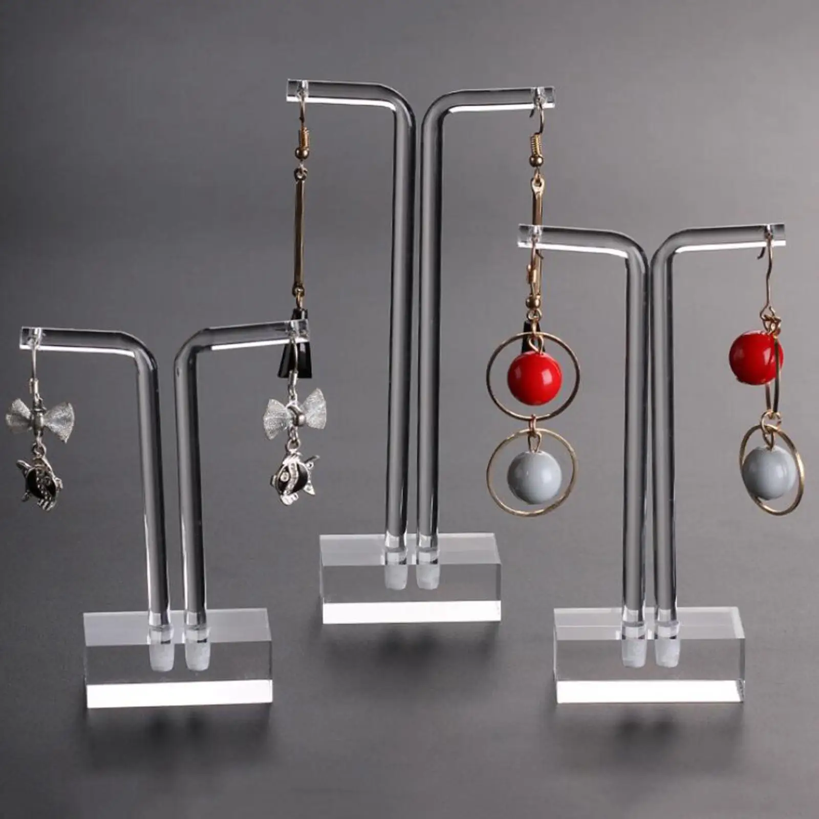 Ear Studs Earring , Set of 3 Acrylic Earring Display  Stand Holder Showcase,  Organizer Earring Tree