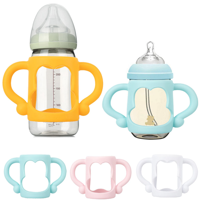 Description Picture 2 of itemBaby Bottle Grip Handle Silicone Wide Mouth Handles for Universal Milk Bottles Heat Resistant Baby Feeding Bottle Accessories